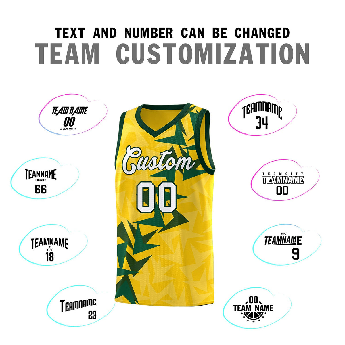 Custom Gold Boomerang Pattern Sets Basketball Jersey