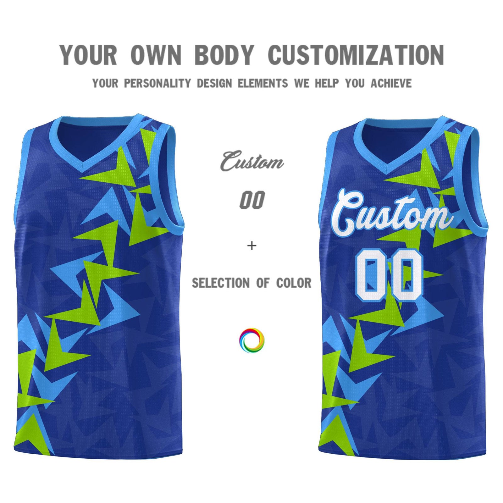 Custom Royal Boomerang Pattern Sets Basketball Jersey