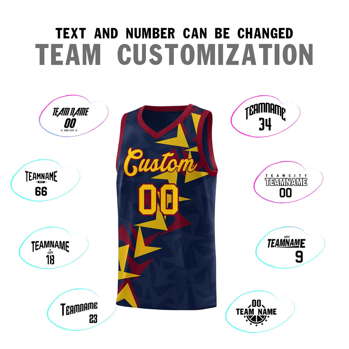 Custom Navy Boomerang Pattern Sets Basketball Jersey