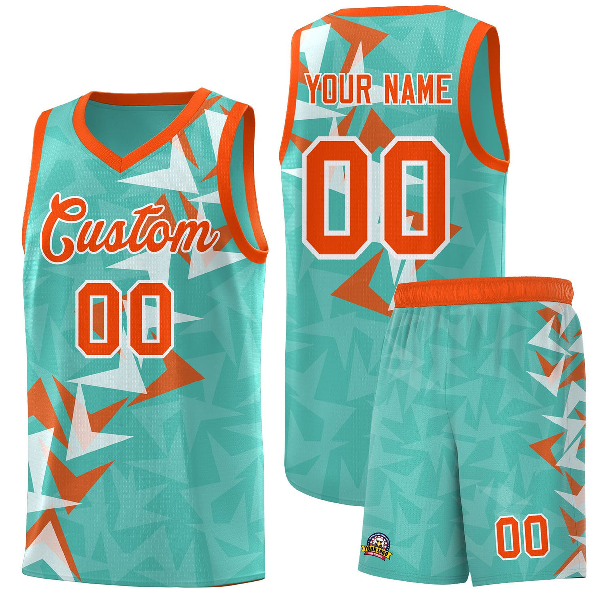Custom Bright Green Boomerang Pattern Sets Basketball Jersey