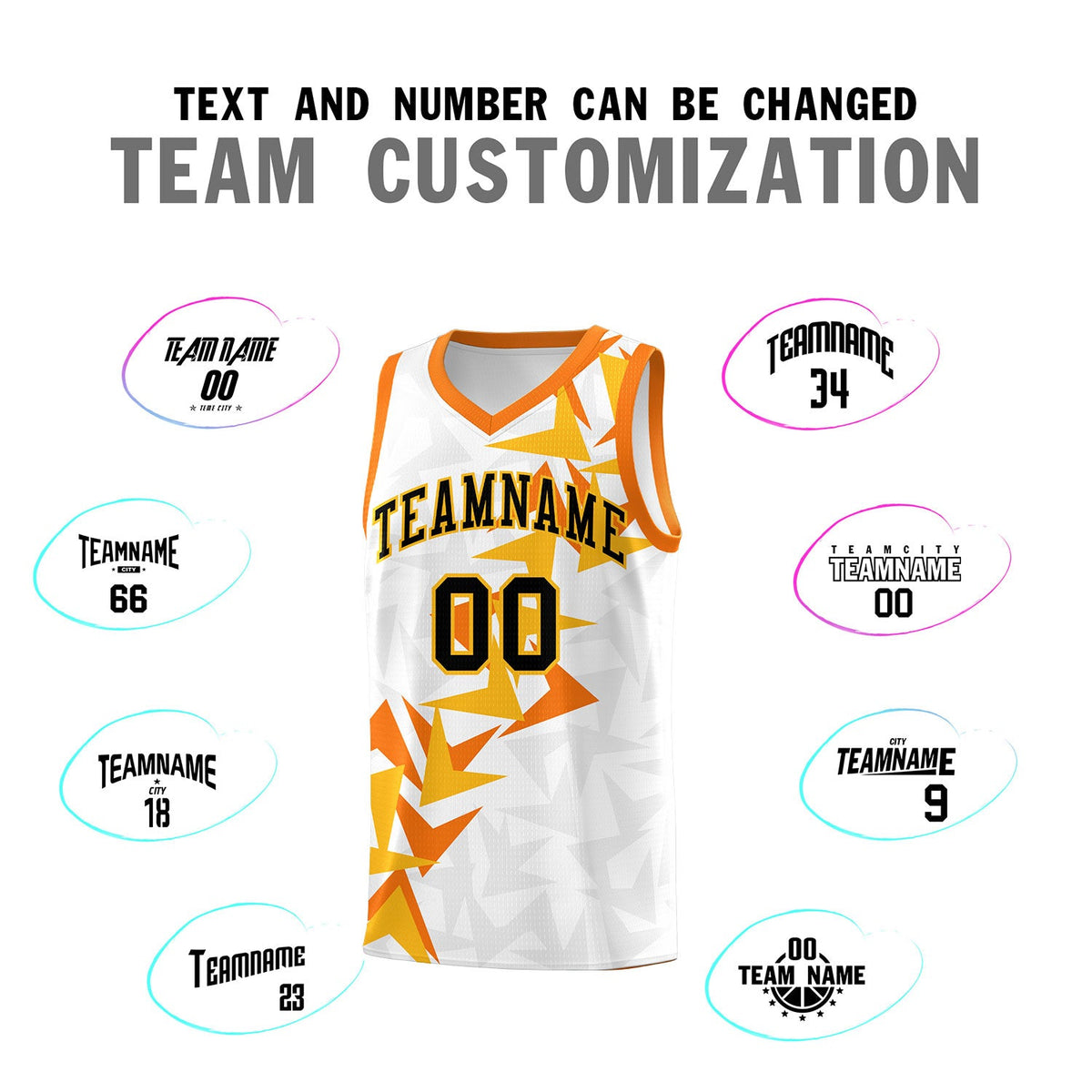 Custom White Boomerang Pattern Sets Basketball Jersey