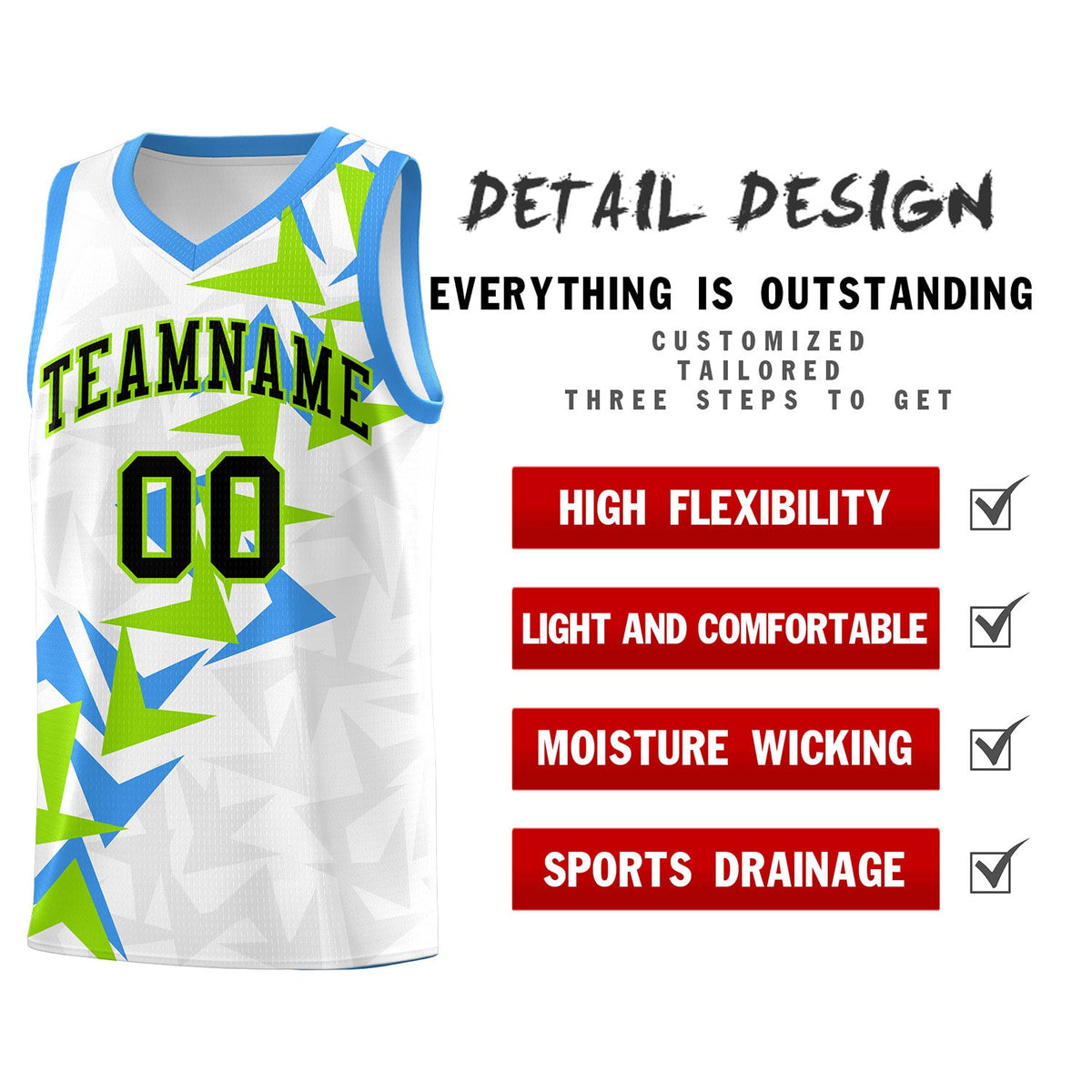 Custom White Boomerang Pattern Sets Basketball Jersey