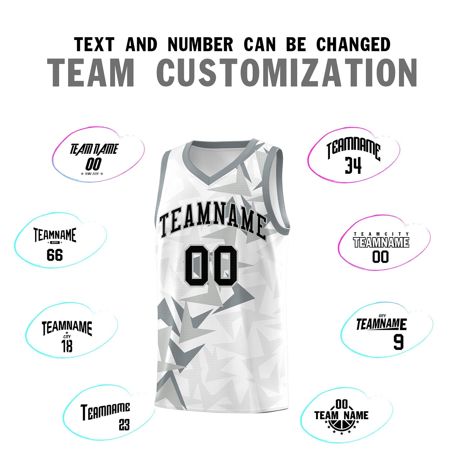 Custom White Boomerang Pattern Sets Basketball Jersey