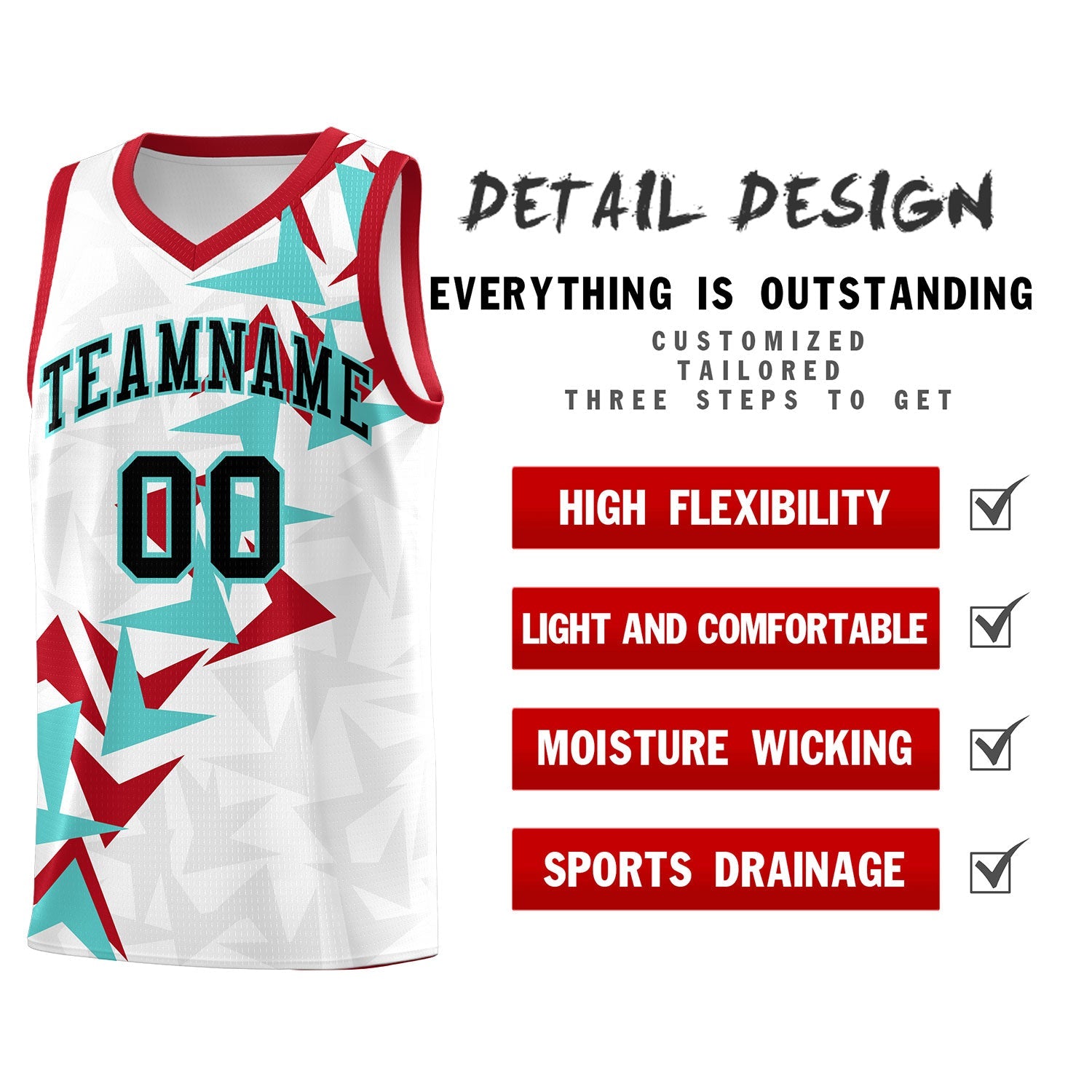 Custom White Boomerang Pattern Sets Basketball Jersey