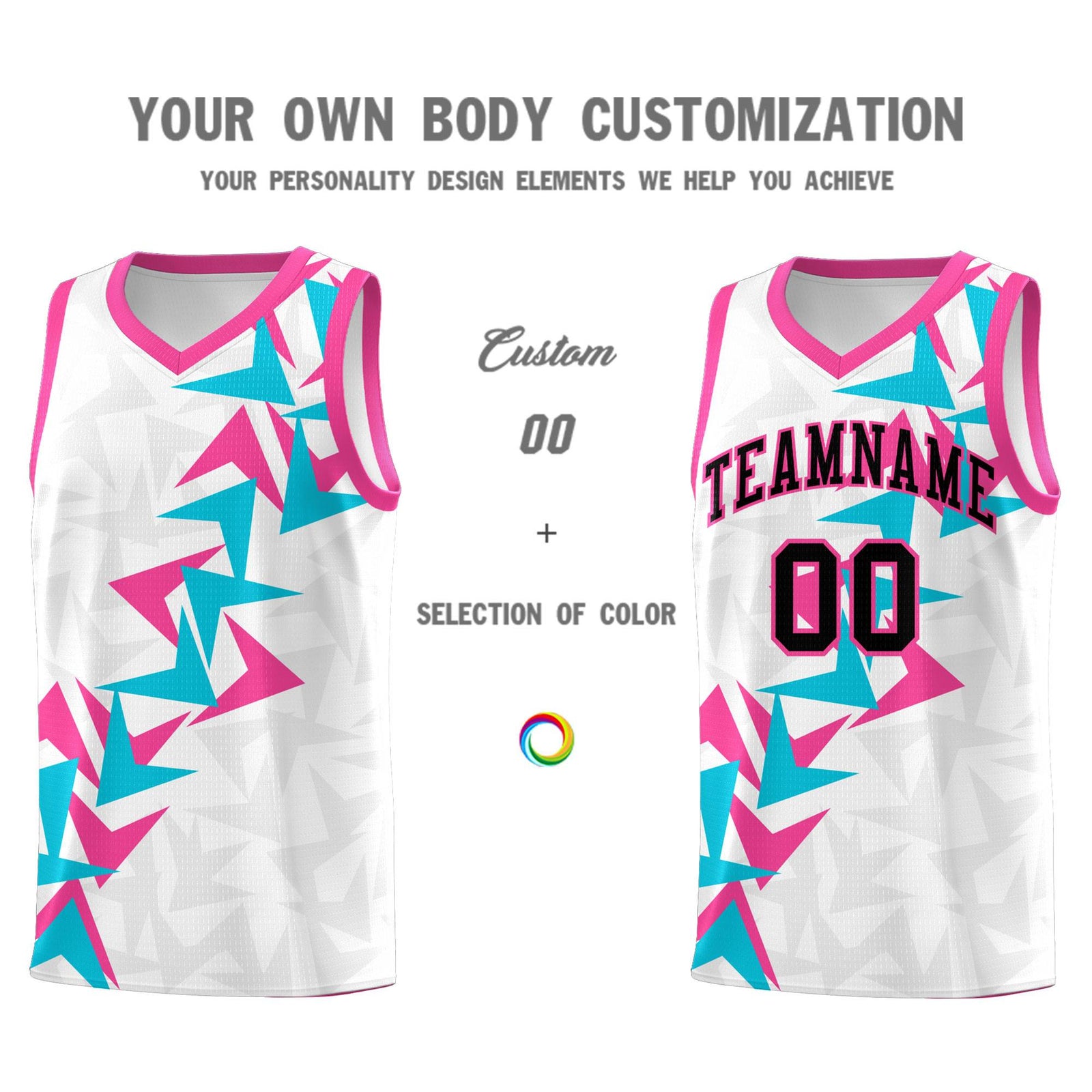 Custom White Boomerang Pattern Sets Basketball Jersey