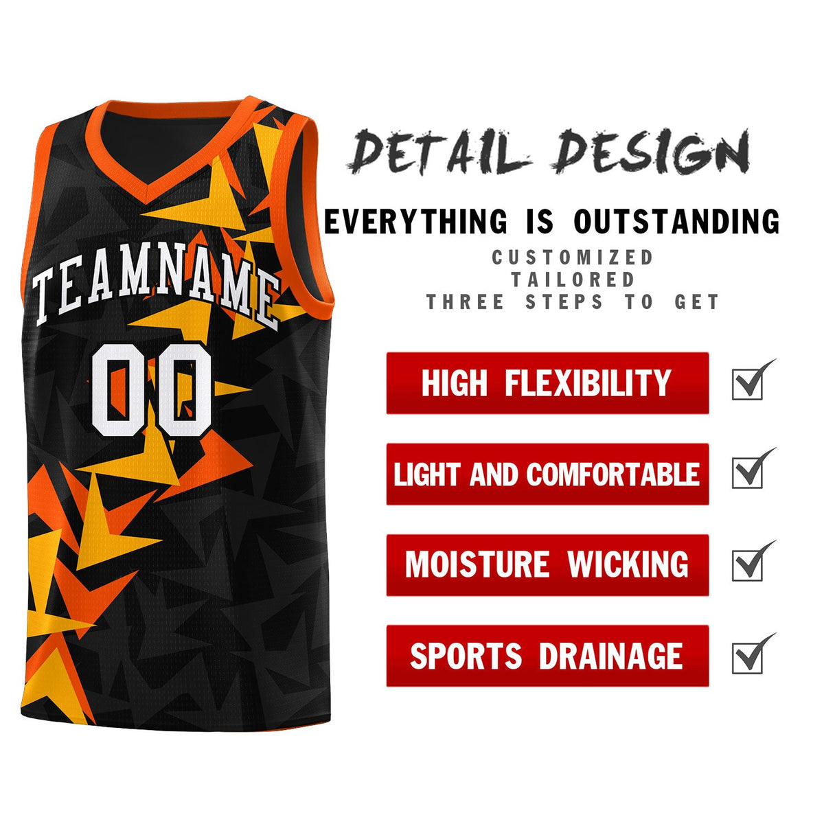 Custom Black Boomerang Pattern Sets Basketball Jersey