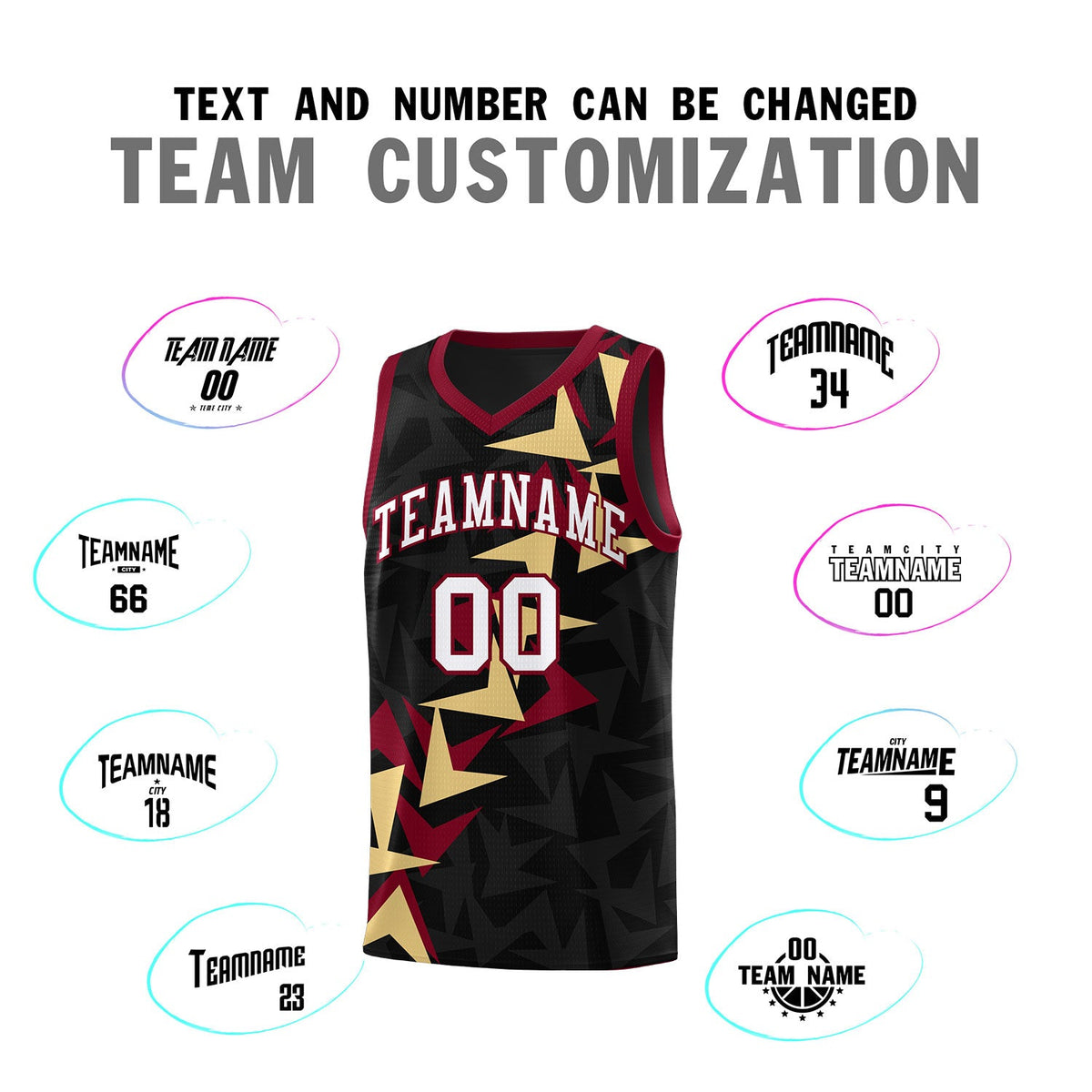 Custom Black Boomerang Pattern Sets Basketball Jersey