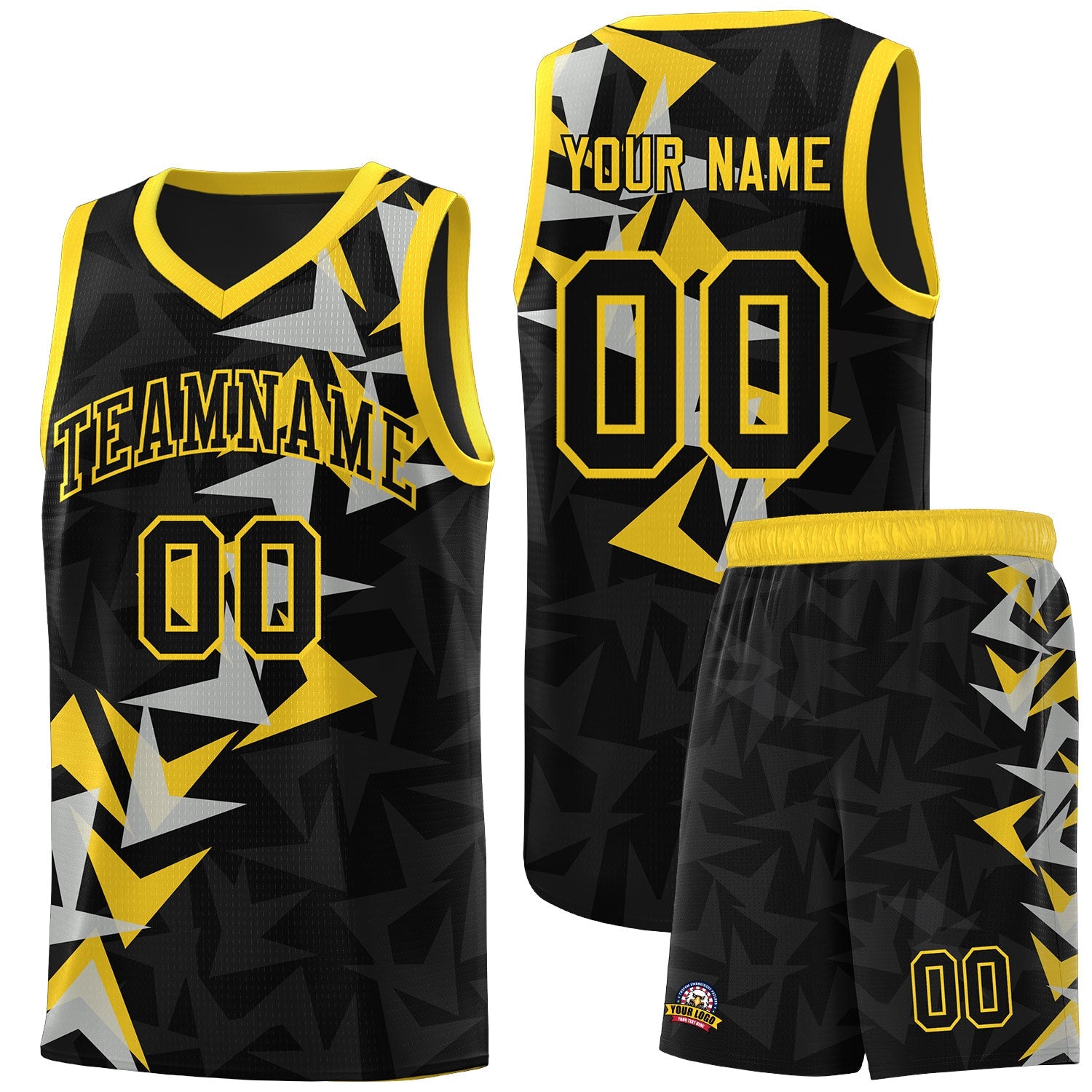 Custom Black Boomerang Pattern Sets Basketball Jersey