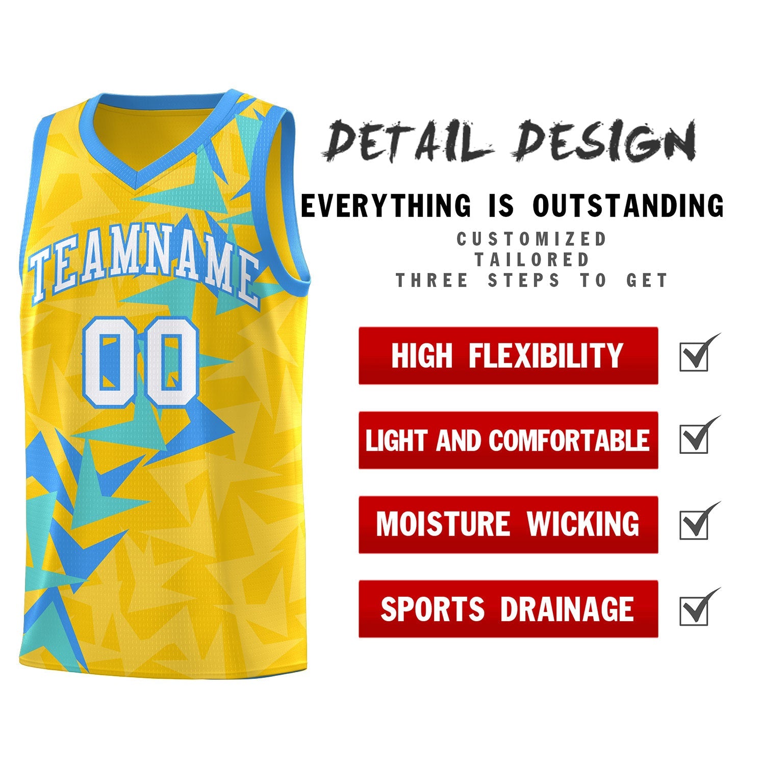 Custom Gold Boomerang Pattern Sets Basketball Jersey