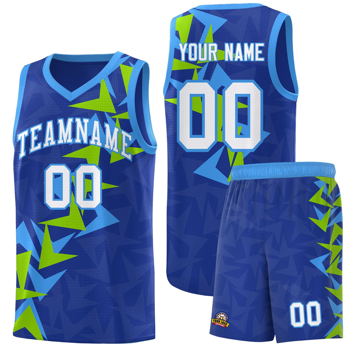 Custom Royal Boomerang Pattern Sets Basketball Jersey