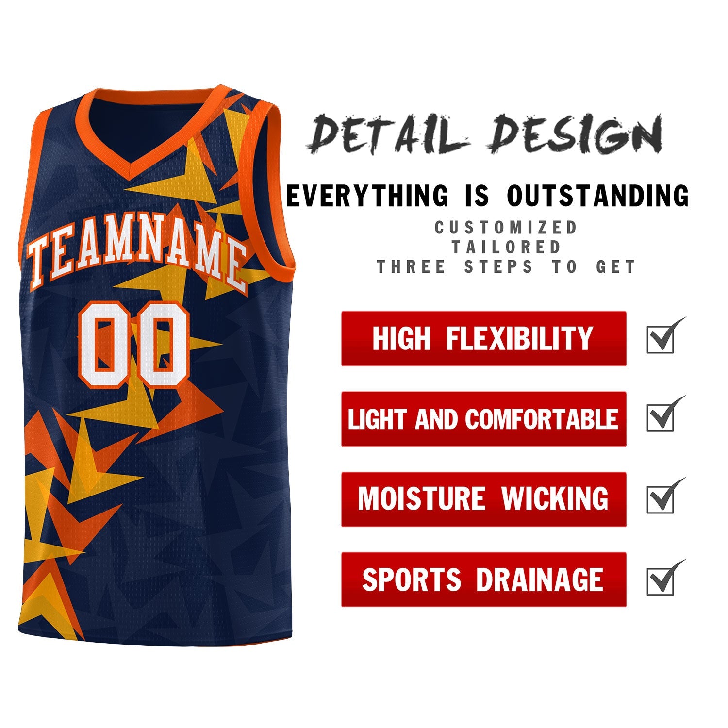 Custom Navy Boomerang Pattern Sets Basketball Jersey