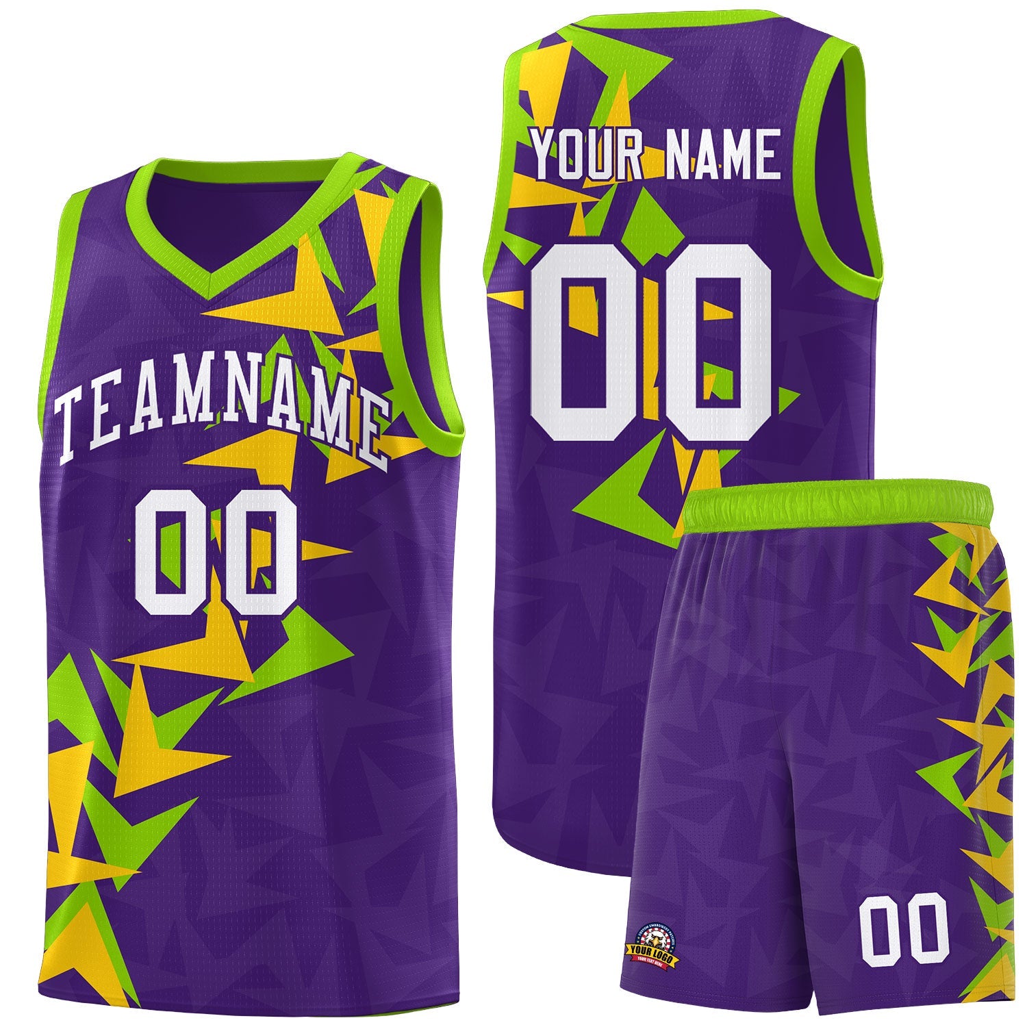 Custom Purple Boomerang Pattern Sets Basketball Jersey