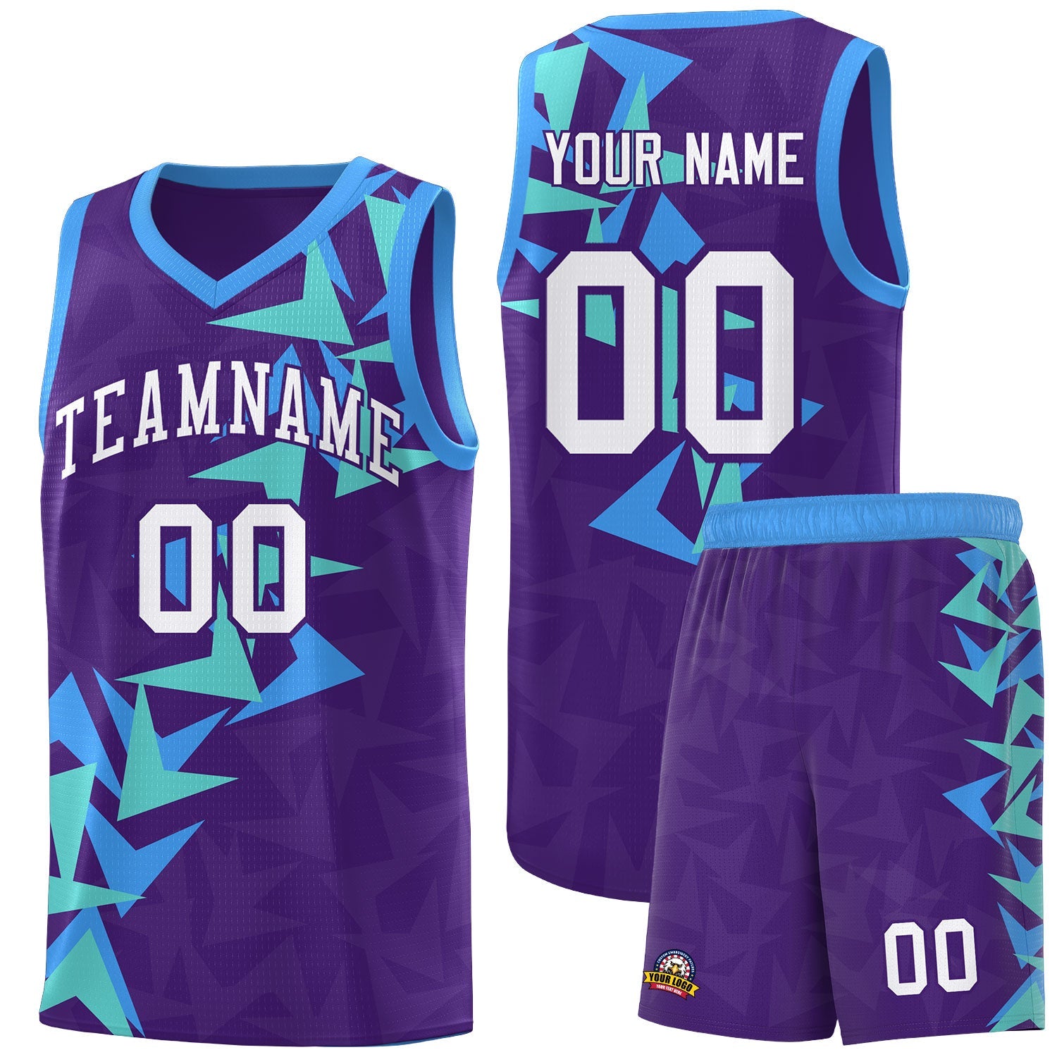 Custom Purple Boomerang Pattern Sets Basketball Jersey