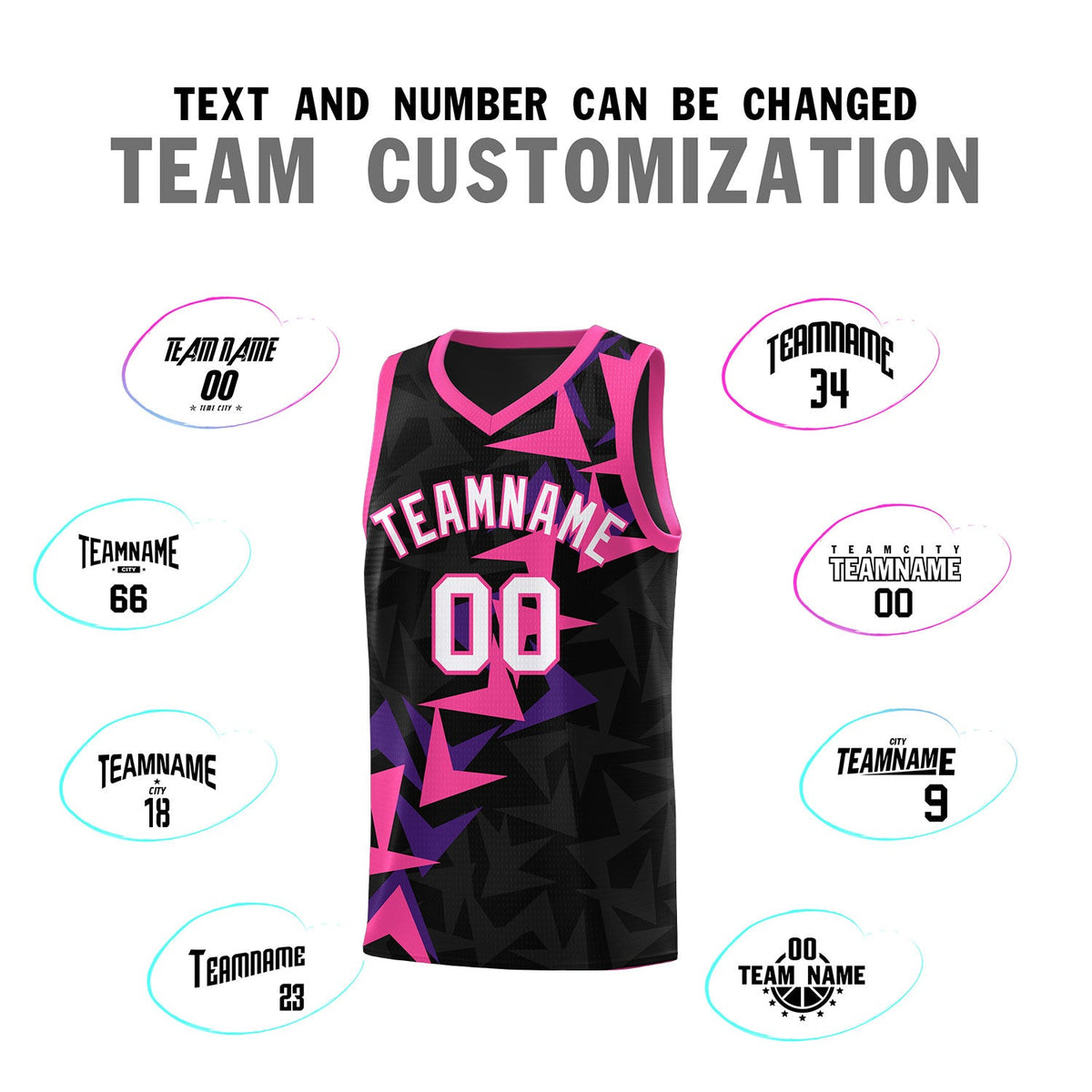 Custom Black Boomerang Pattern Sets Basketball Jersey