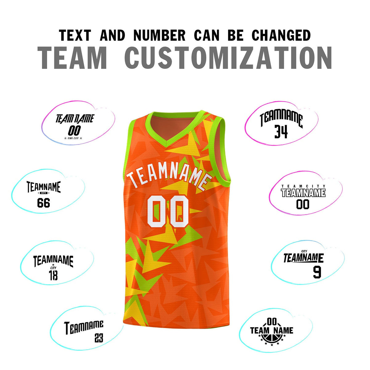 Custom Orange Boomerang Pattern Sets Basketball Jersey