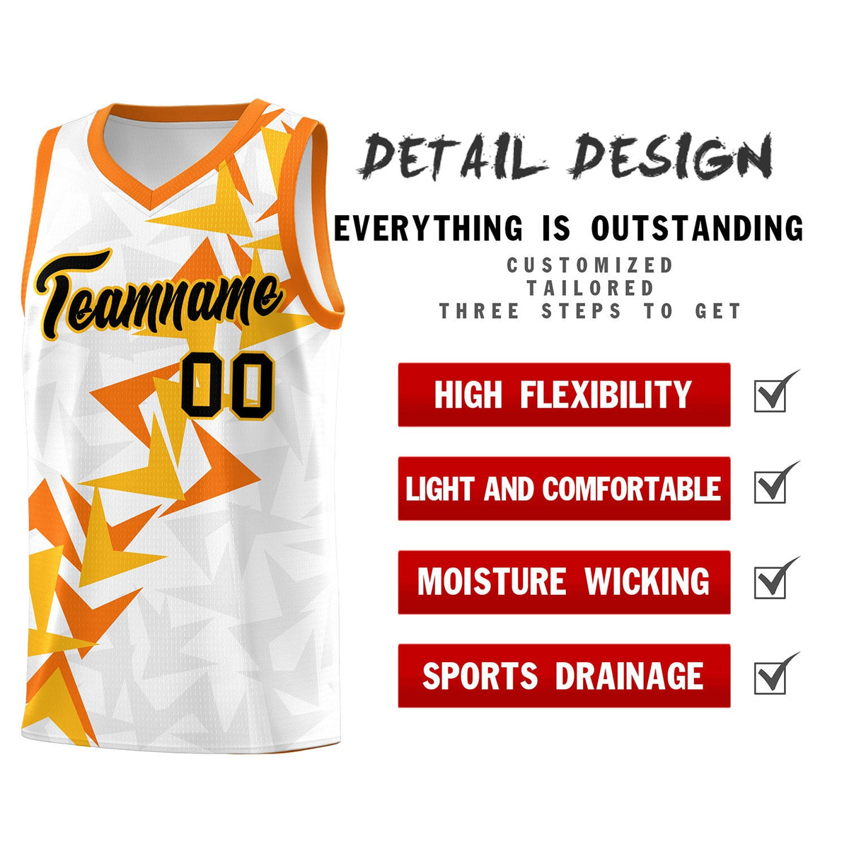 Custom White Boomerang Pattern Sets Basketball Jersey