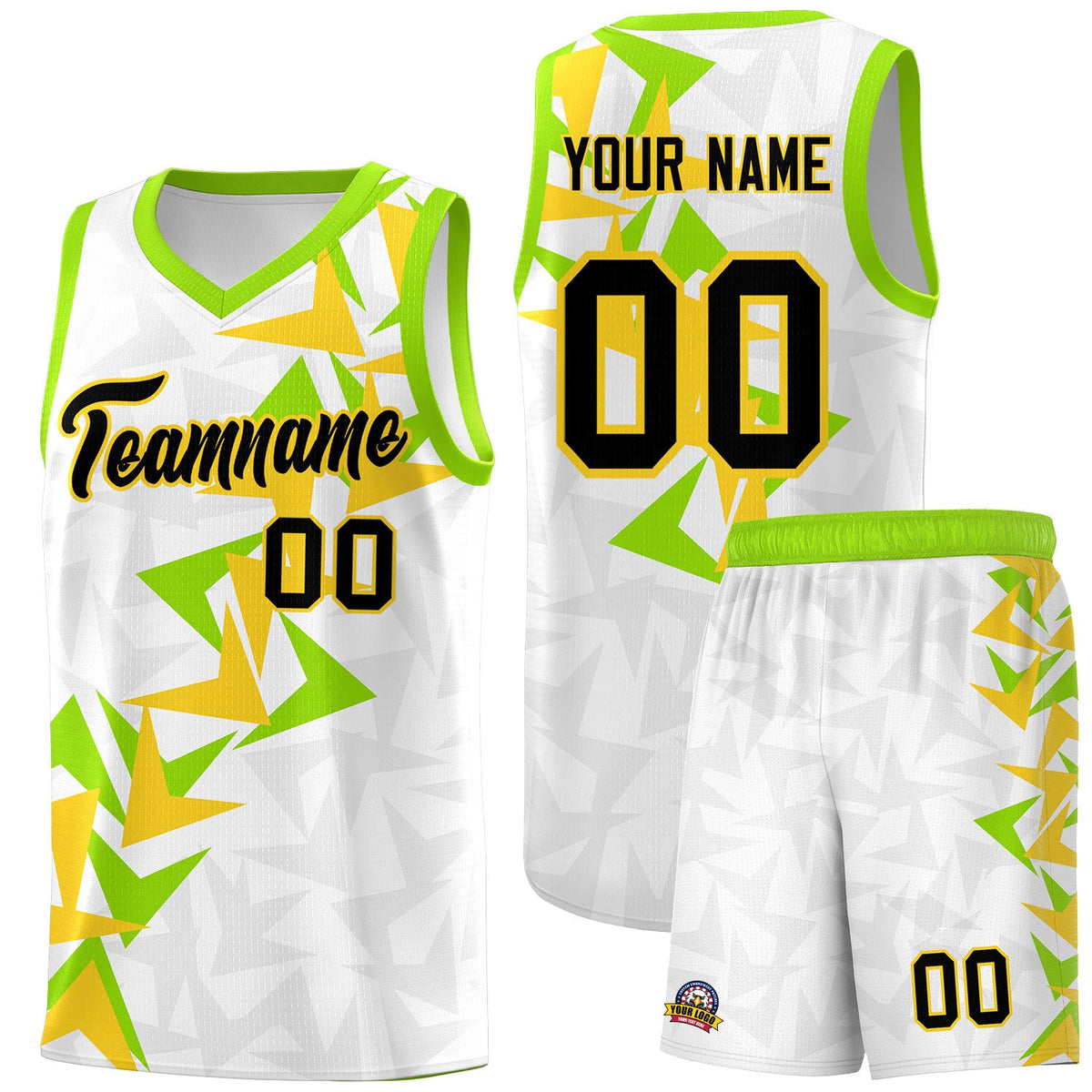 Custom White Boomerang Pattern Sets Basketball Jersey