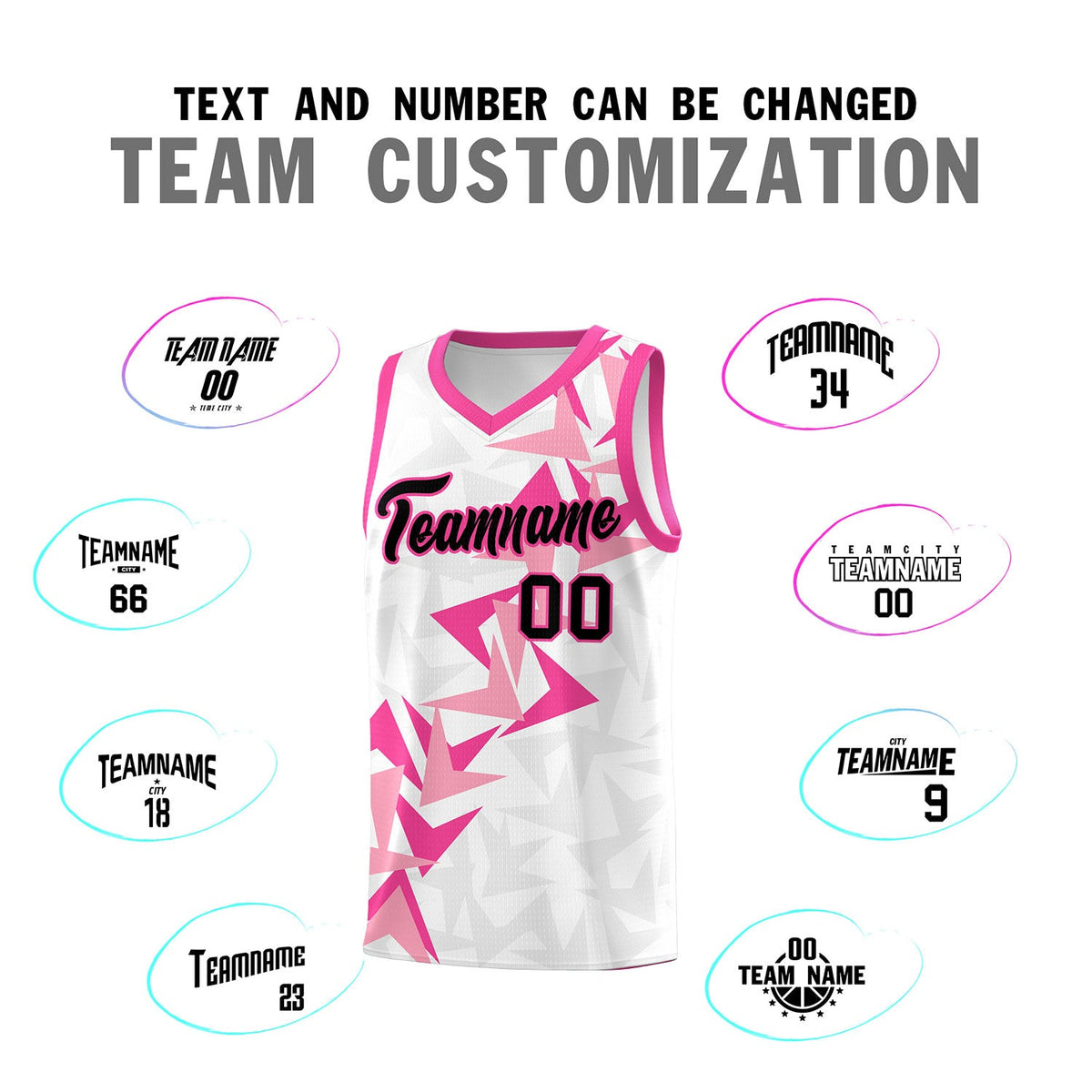Custom White Boomerang Pattern Sets Basketball Jersey