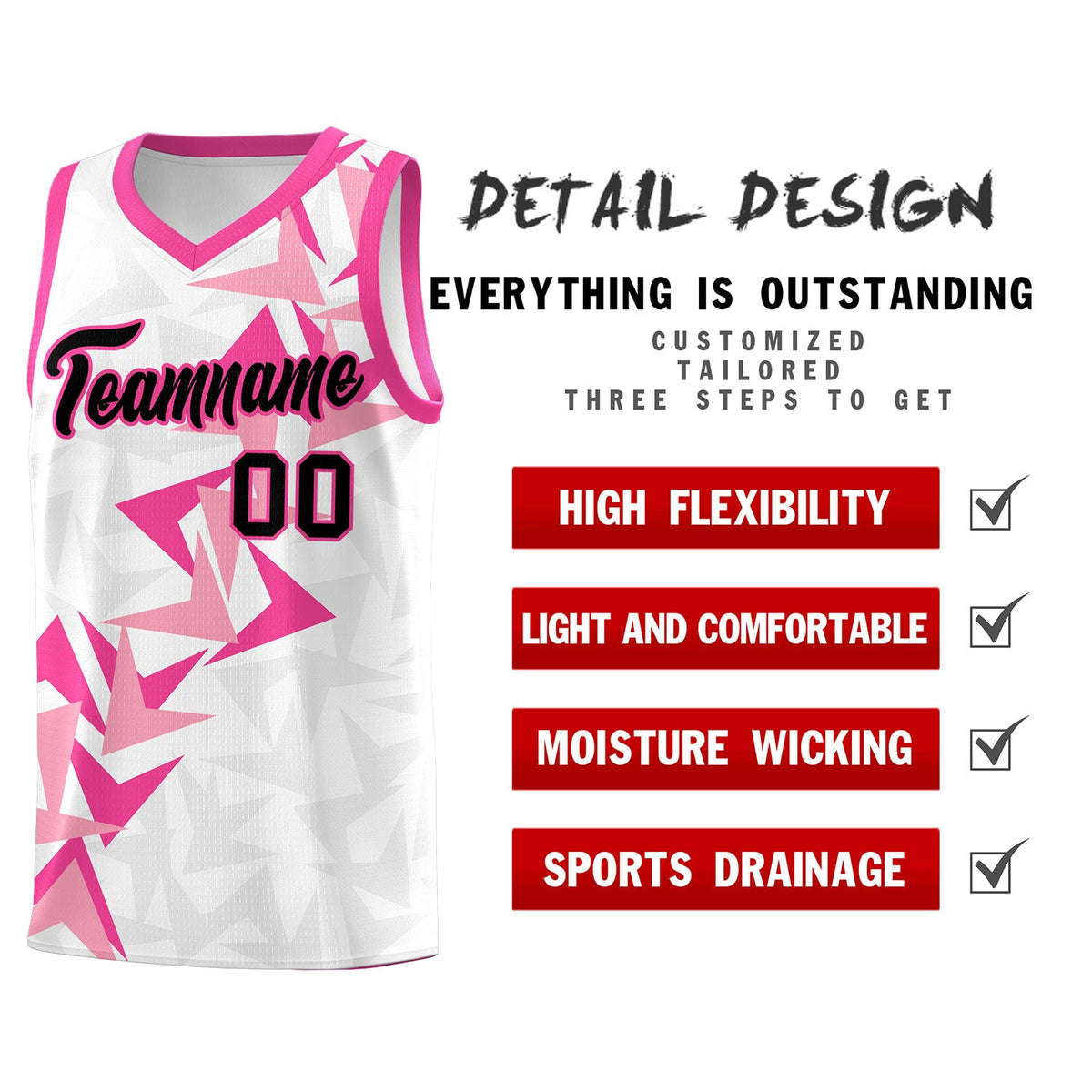 Custom White Boomerang Pattern Sets Basketball Jersey