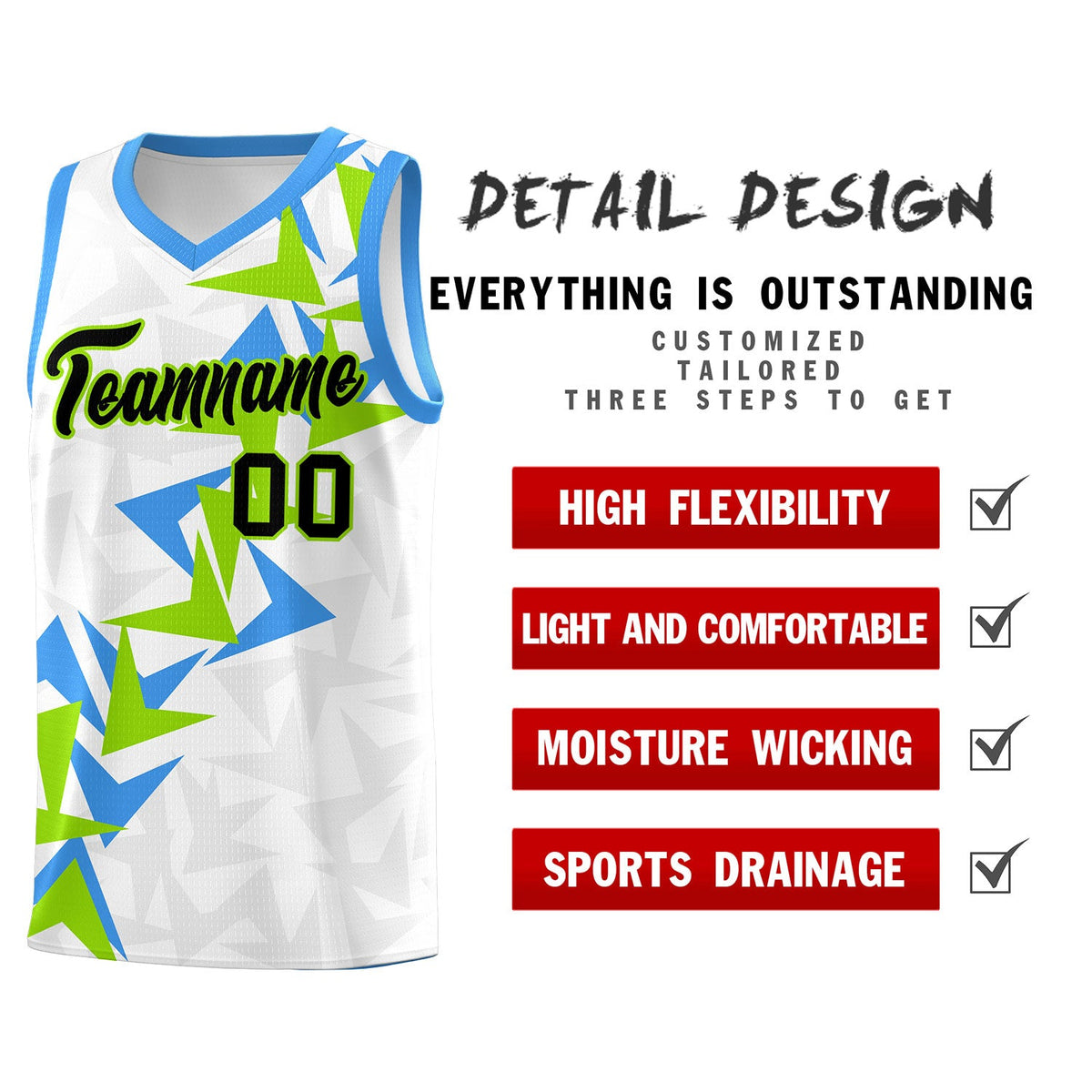 Custom White Boomerang Pattern Sets Basketball Jersey