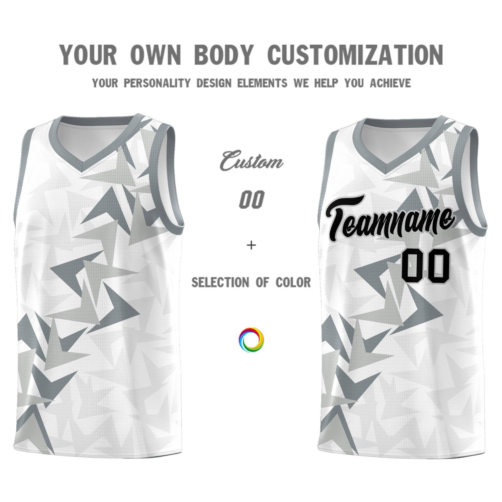 Custom White Boomerang Pattern Sets Basketball Jersey