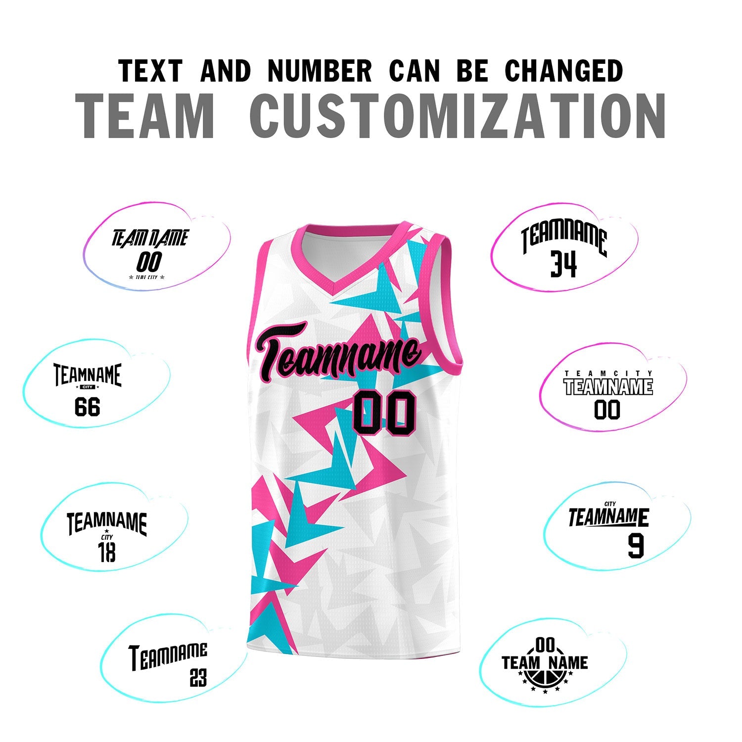 Custom White Boomerang Pattern Sets Basketball Jersey