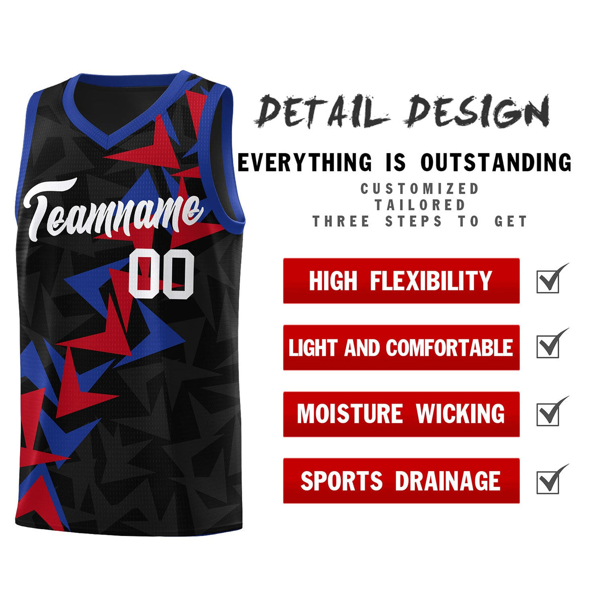 Custom Black Boomerang Pattern Sets Basketball Jersey