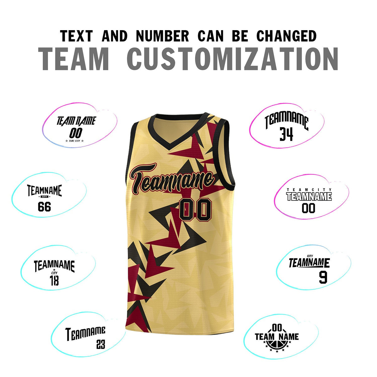 Custom Khaki Boomerang Pattern Sets Basketball Jersey