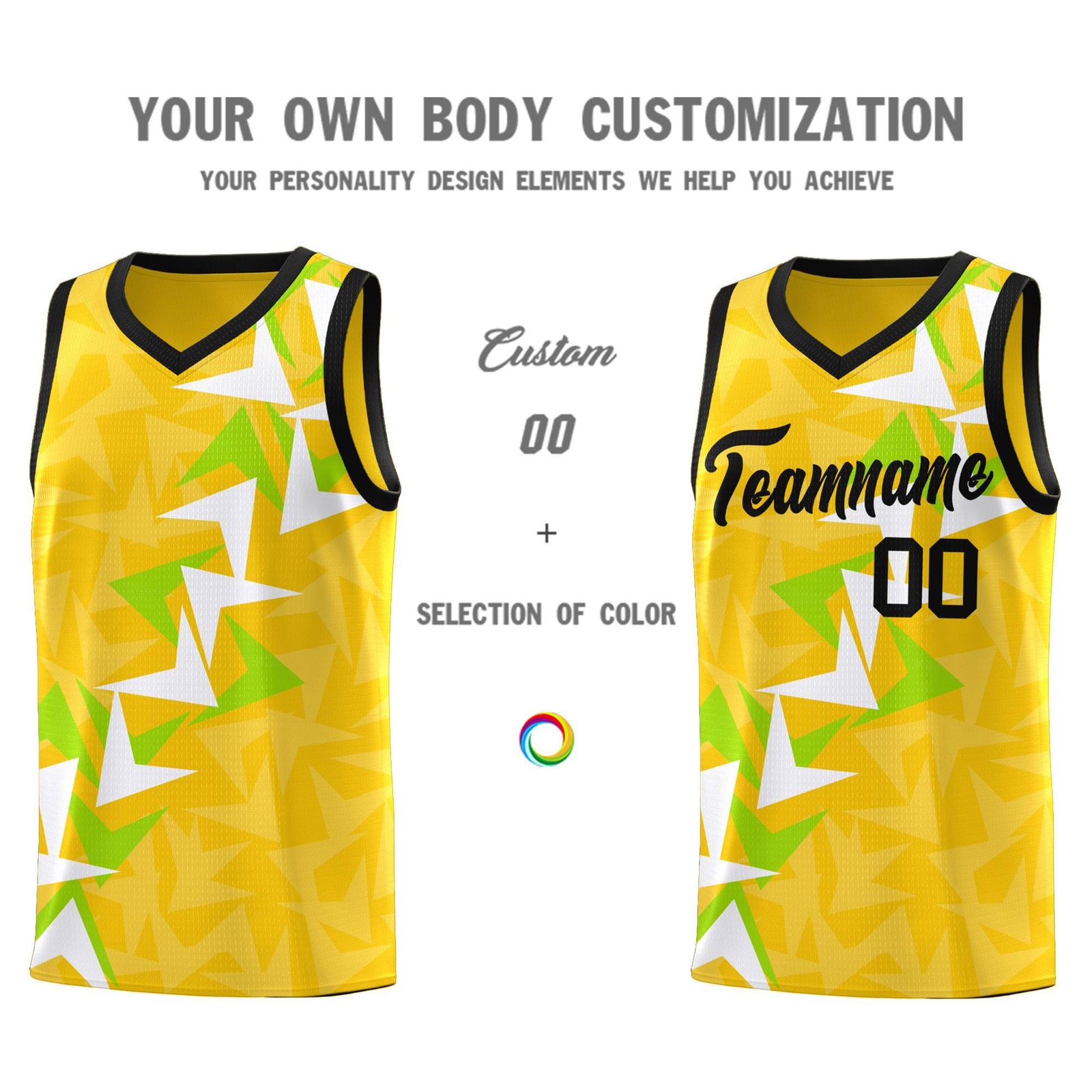 Custom Gold Boomerang Pattern Sets Basketball Jersey