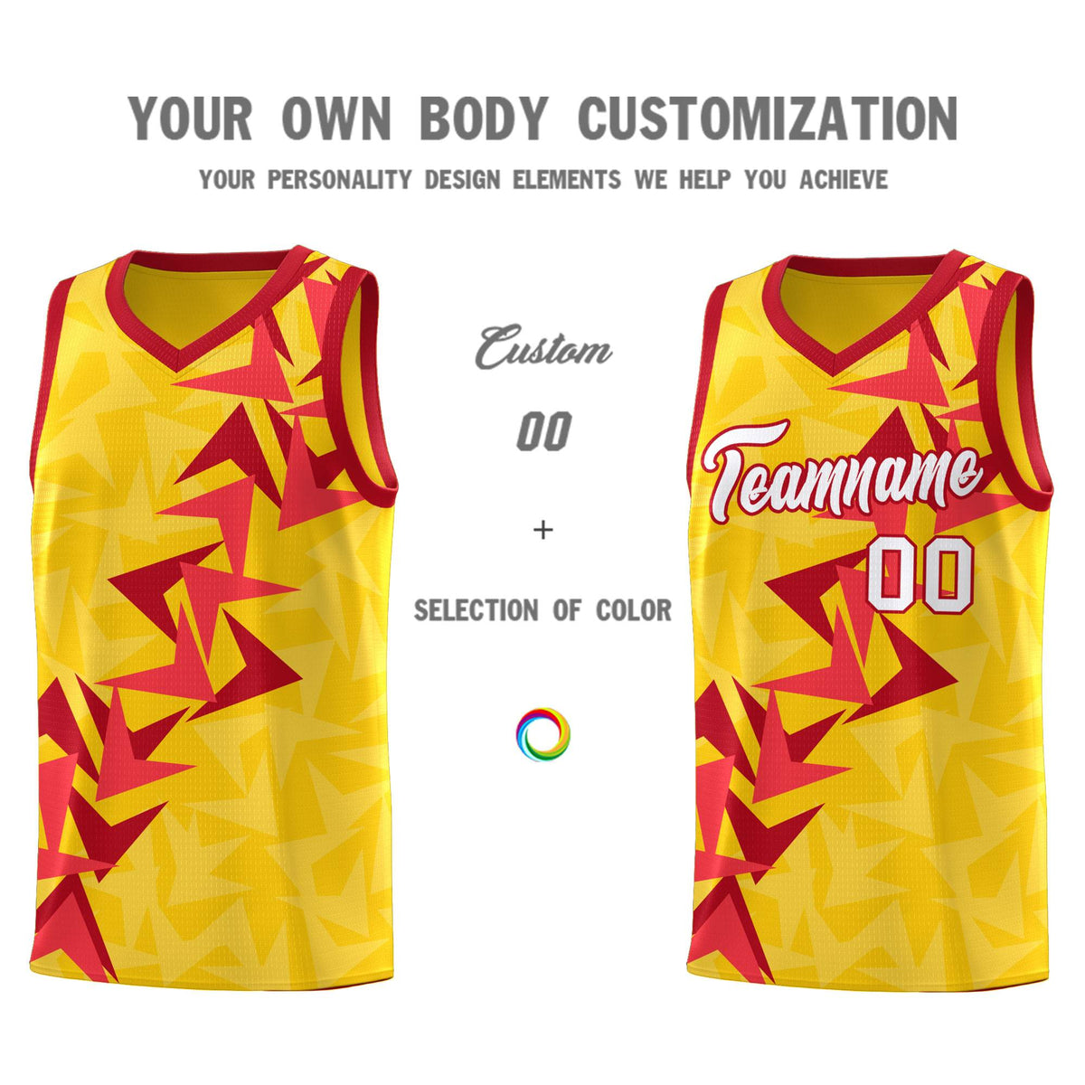 Custom Gold Boomerang Pattern Sets Basketball Jersey