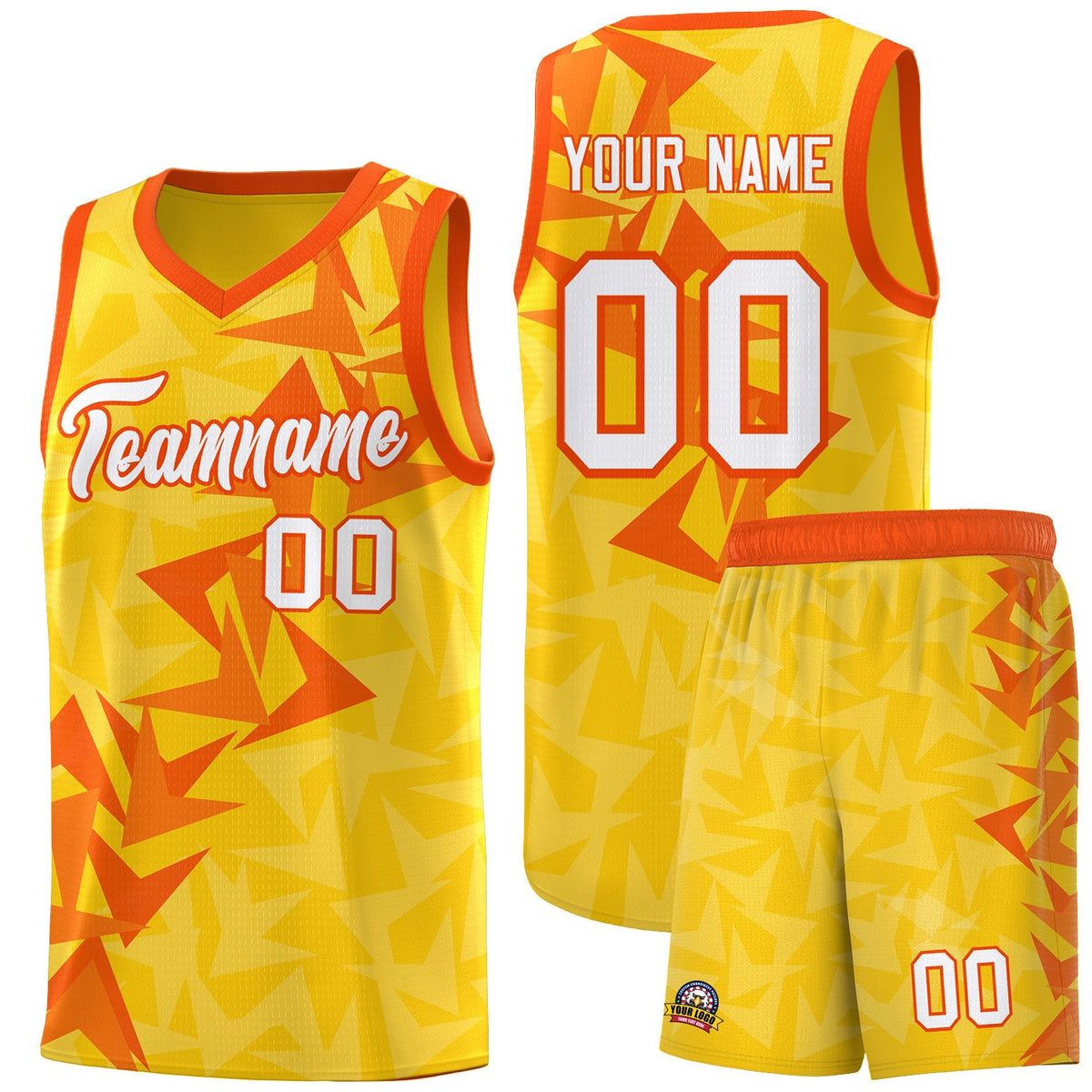 Custom Gold Boomerang Pattern Sets Basketball Jersey