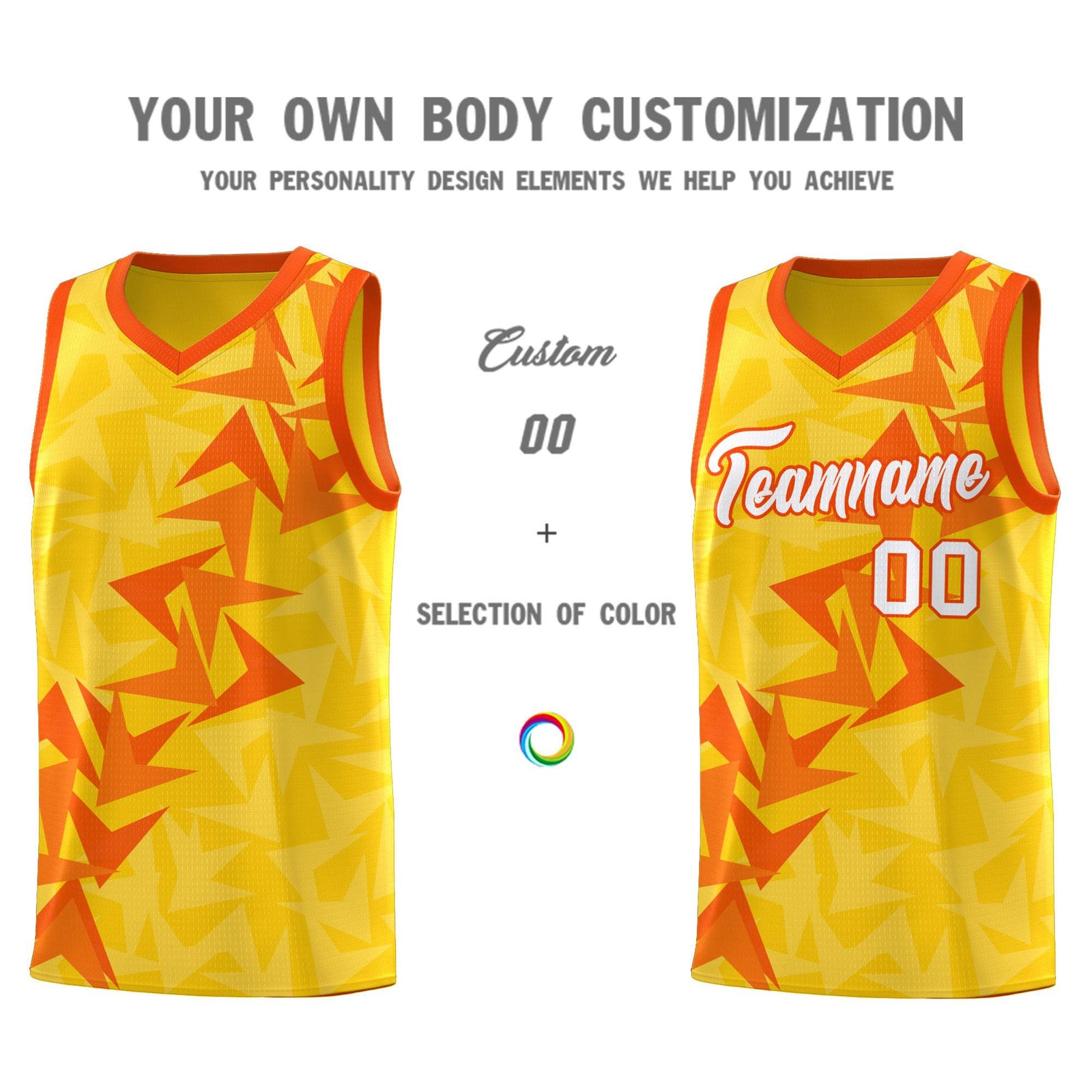 Custom Gold Boomerang Pattern Sets Basketball Jersey