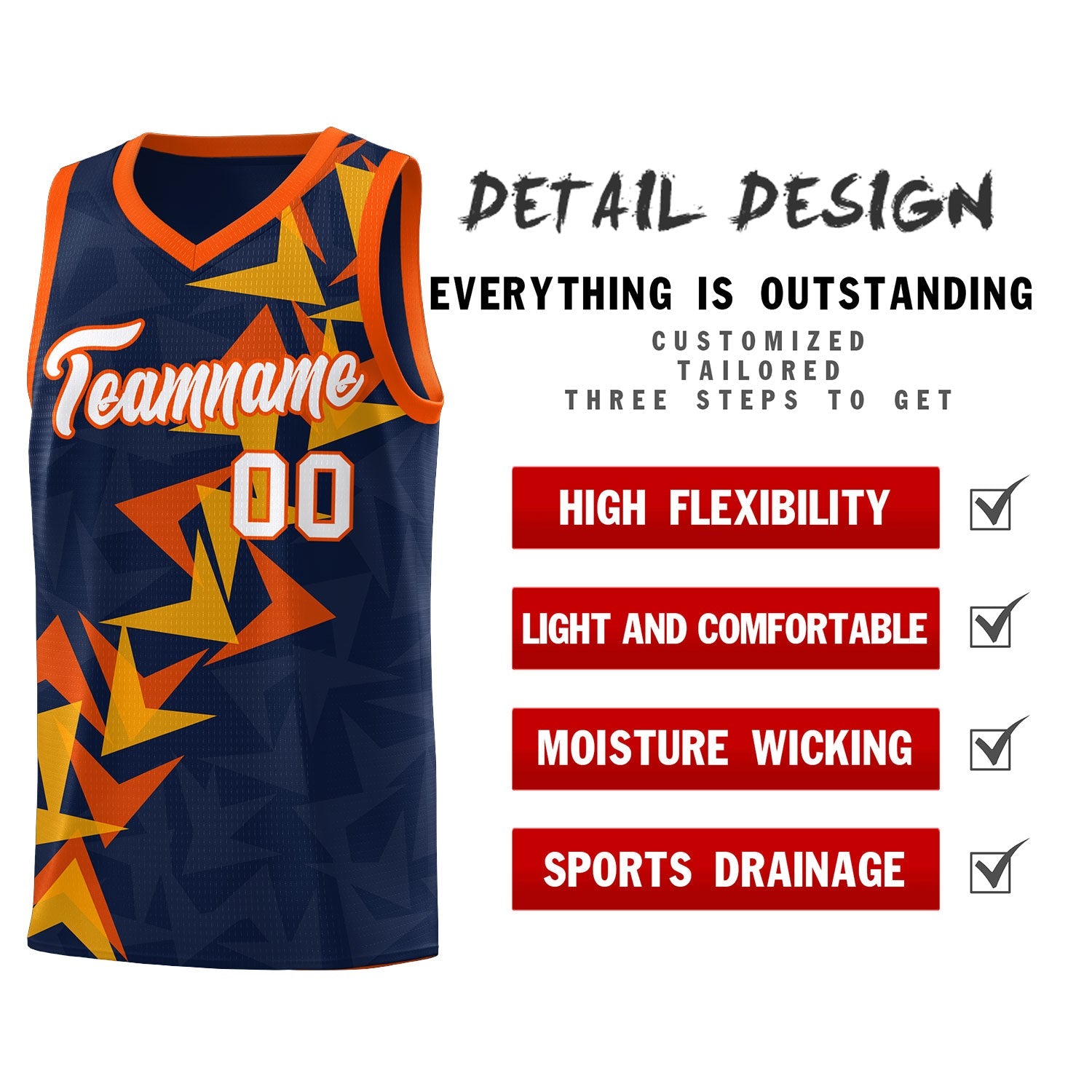 Custom Navy Boomerang Pattern Sets Basketball Jersey