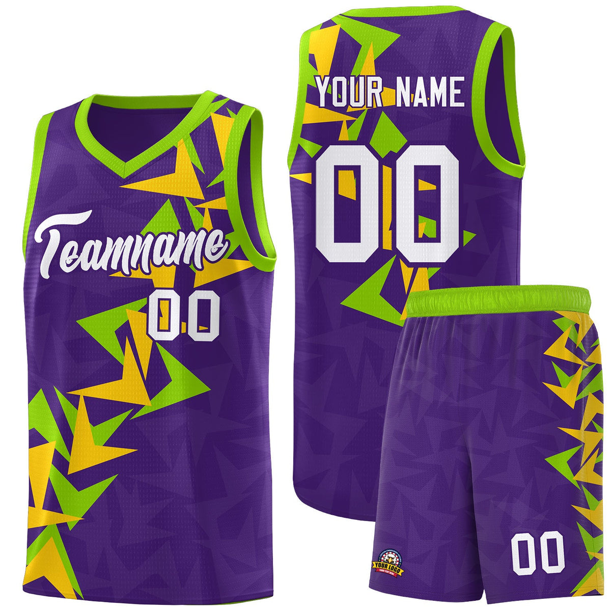 Custom Purple Boomerang Pattern Sets Basketball Jersey
