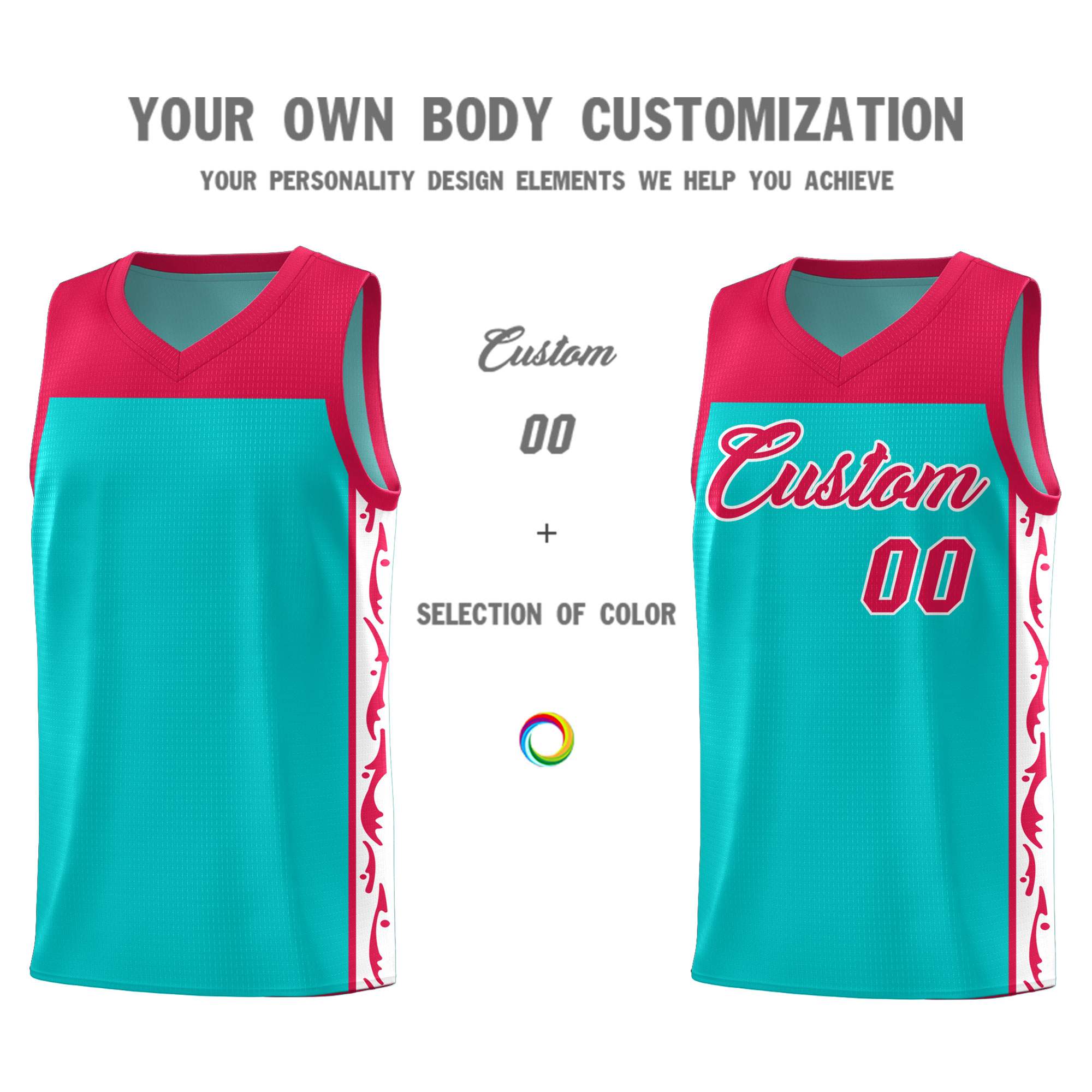 Custom Bright Green Side Pattern Sports Uniform Basketball Jersey