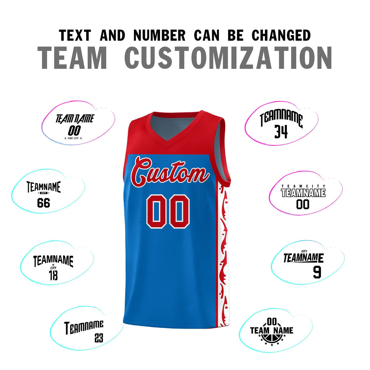 Custom Royal Side Pattern Sports Uniform Basketball Jersey