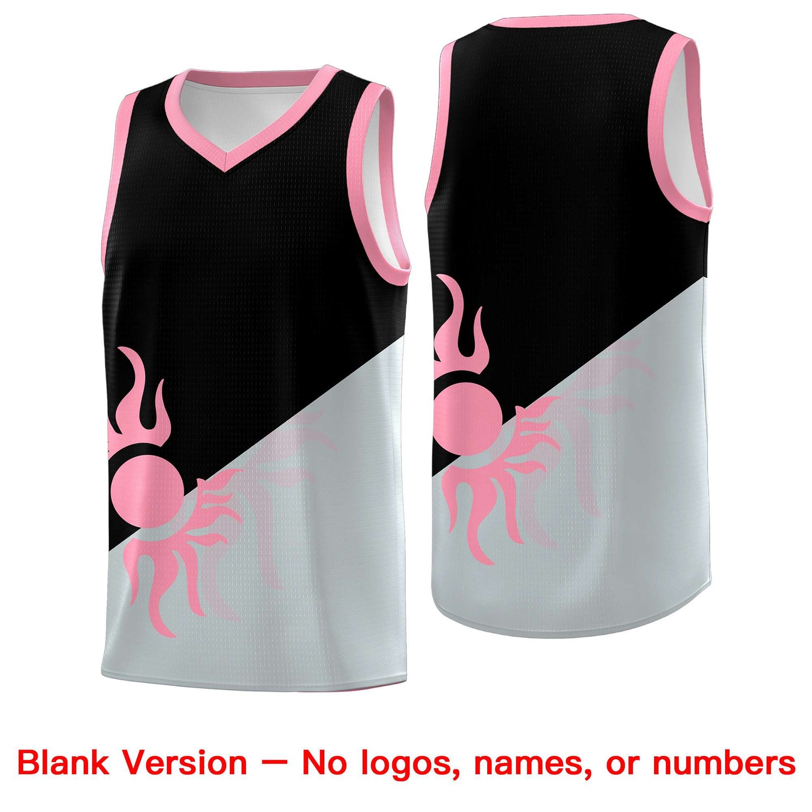 Custom Youth Basketball Jerseys - Black Silver Radiant Sun Design Two Tone Uniforms