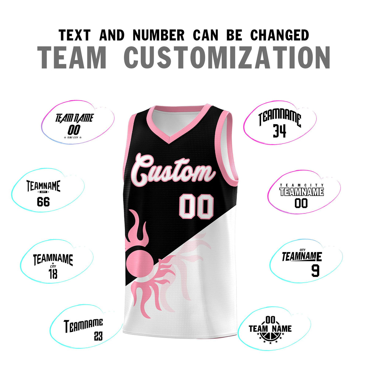 Custom Youth Basketball Jerseys - Black White Sunburst Design Two Tone Uniforms