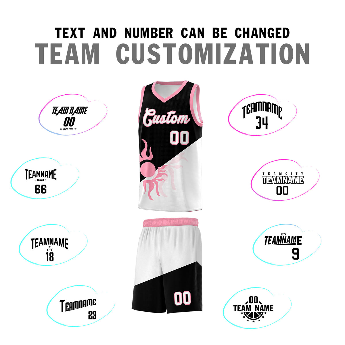 Custom Youth Basketball Jerseys - Black White Sunburst Design Two Tone Uniforms