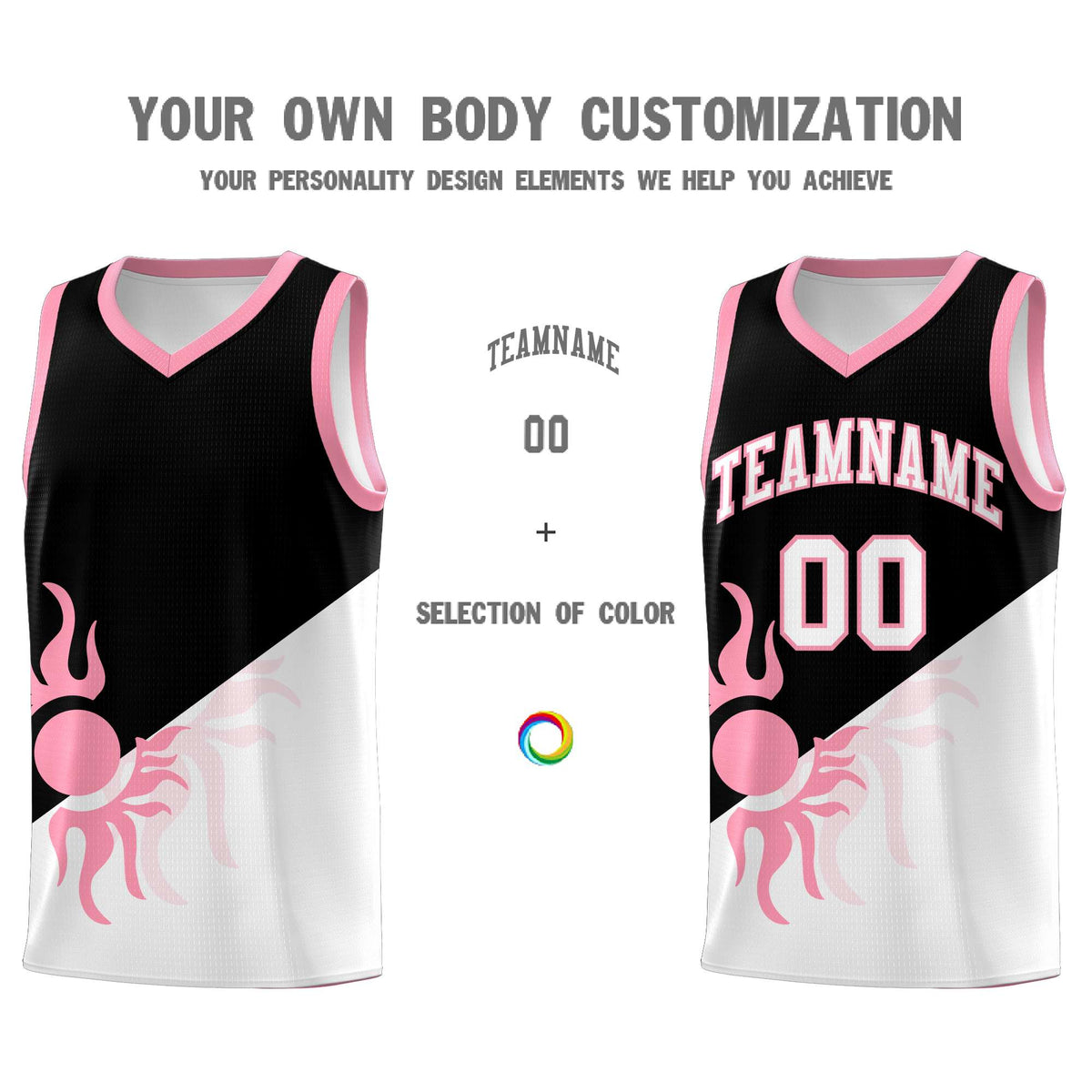 Custom Youth Basketball Jerseys - Black White Sunburst Design Two Tone Uniforms