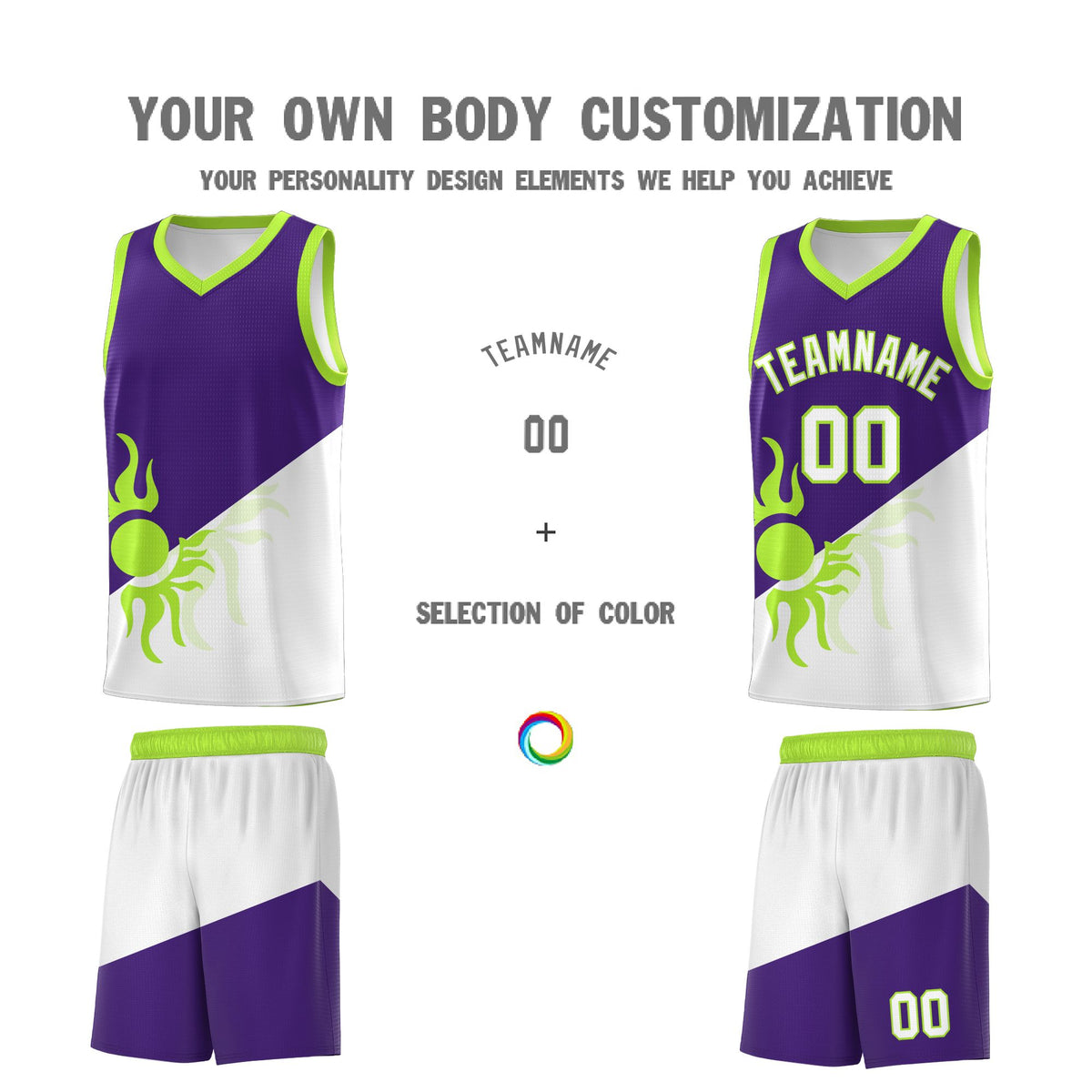 Custom Youth Basketball Jerseys - Purple White Radiant Sun Design Two Tone Uniforms