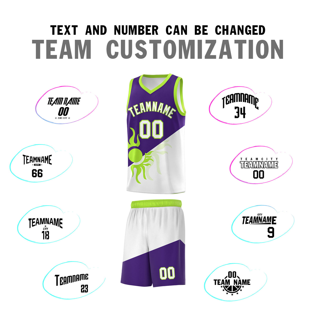Custom Youth Basketball Jerseys - Purple White Radiant Sun Design Two Tone Uniforms