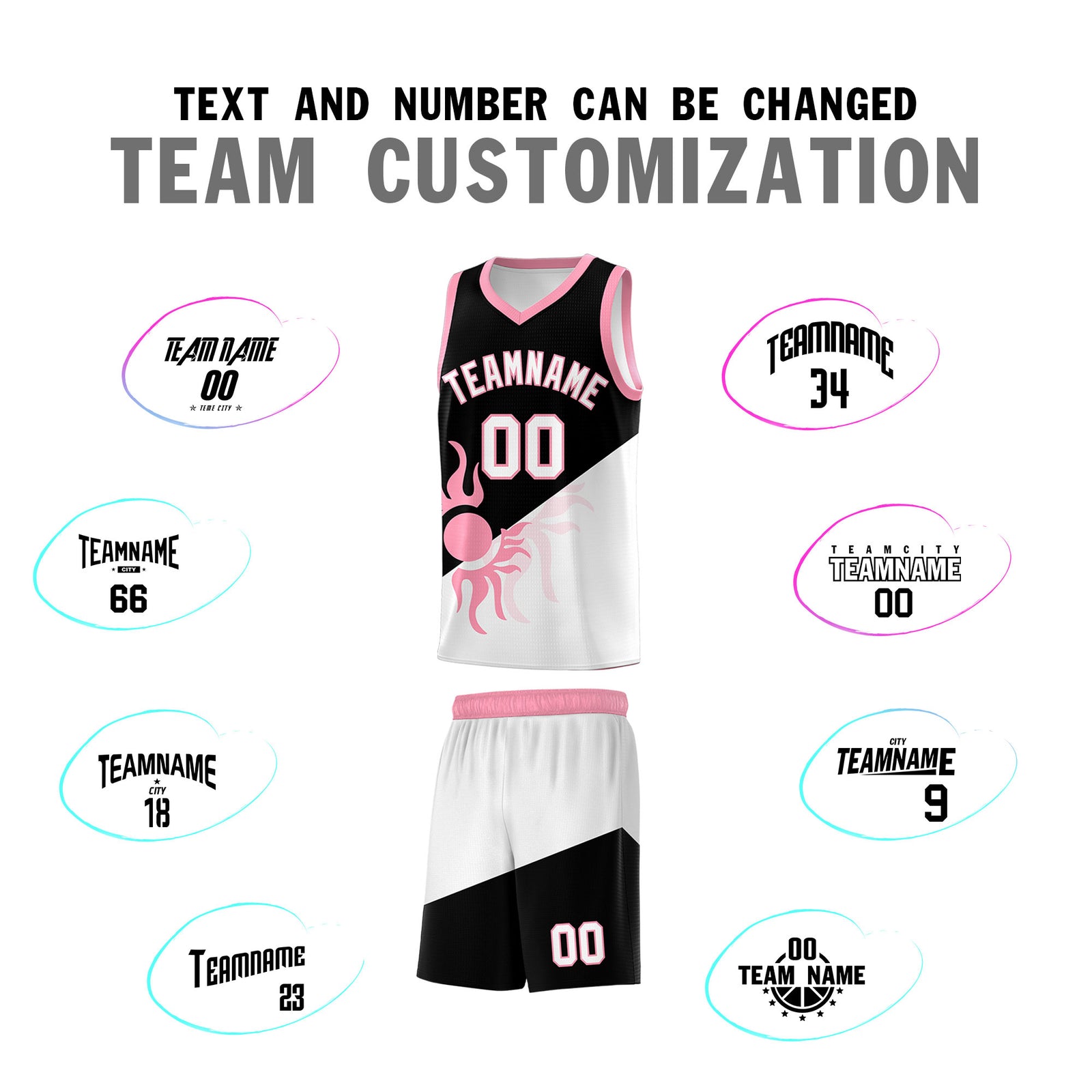 Custom Youth Basketball Jerseys - Black White Sunburst Design Two Tone Uniforms