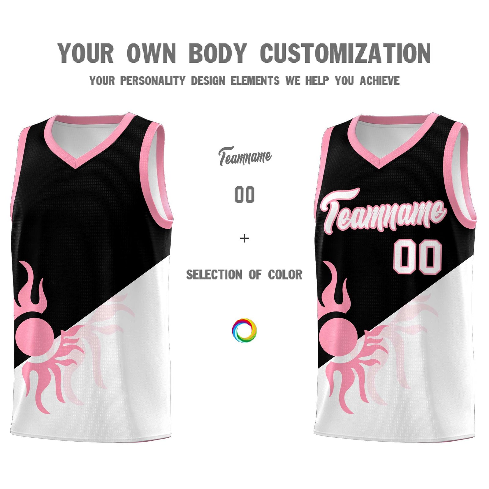 Custom Youth Basketball Jerseys - Black White Sunburst Design Two Tone Uniforms