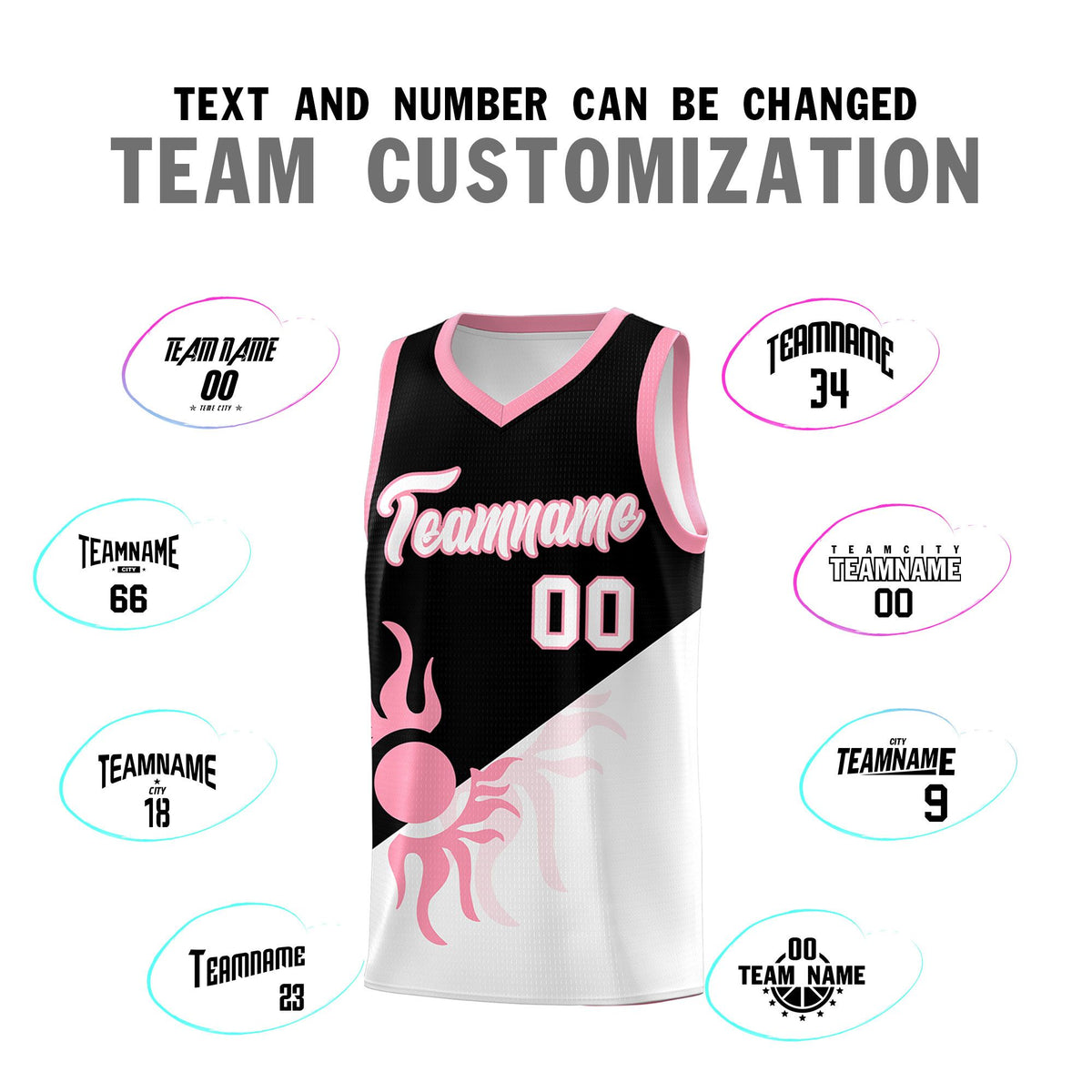 Custom Youth Basketball Jerseys - Black White Sunburst Design Two Tone Uniforms