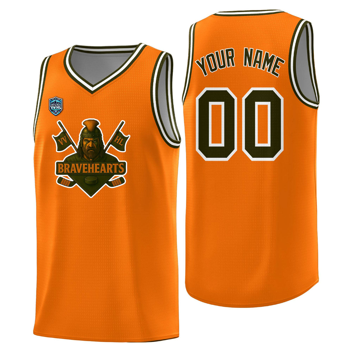 VVHL Orange S7-Bravehearts Tops Basketball Jersey