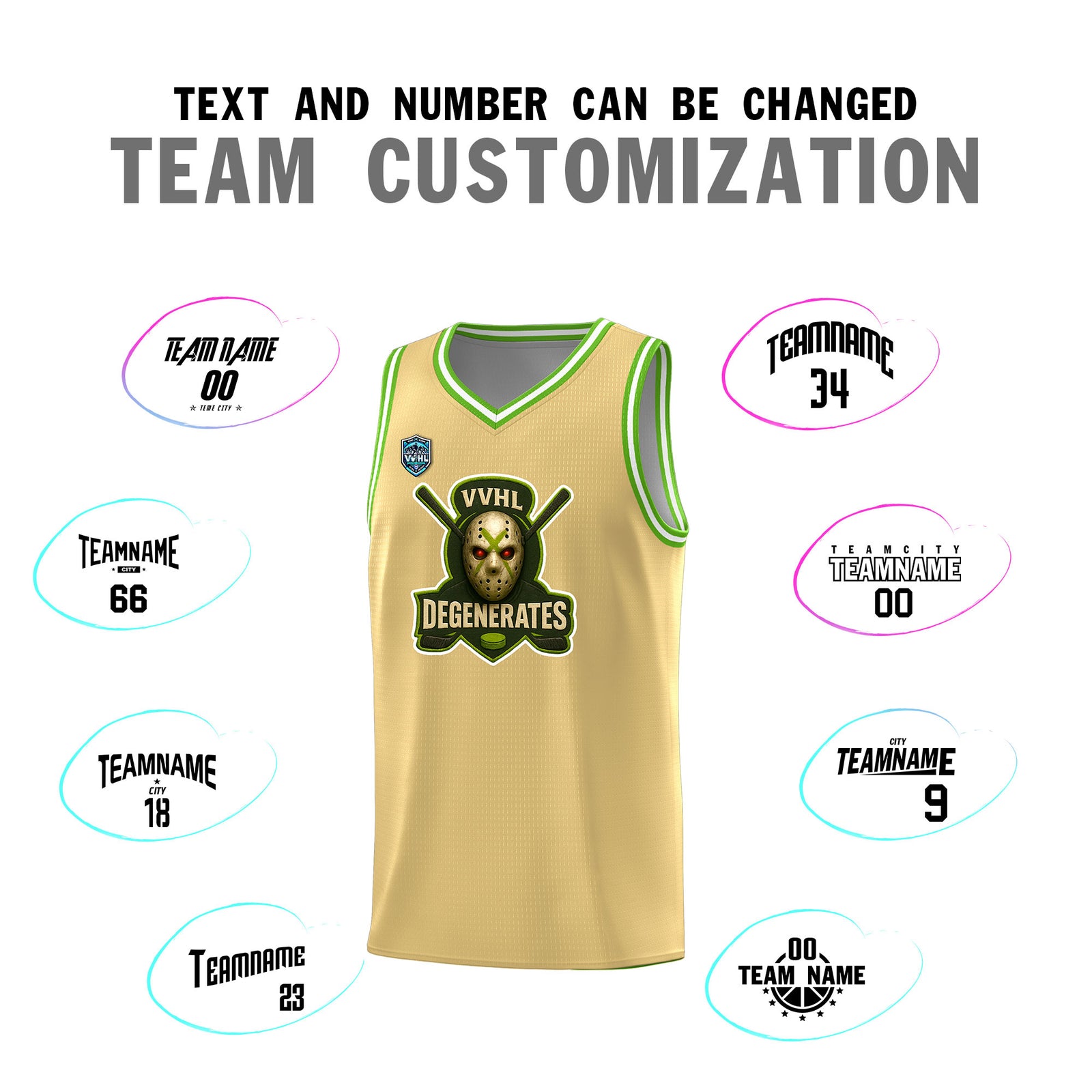 VVHL Khaki S7-Degenerates-1 Tops Basketball Jersey