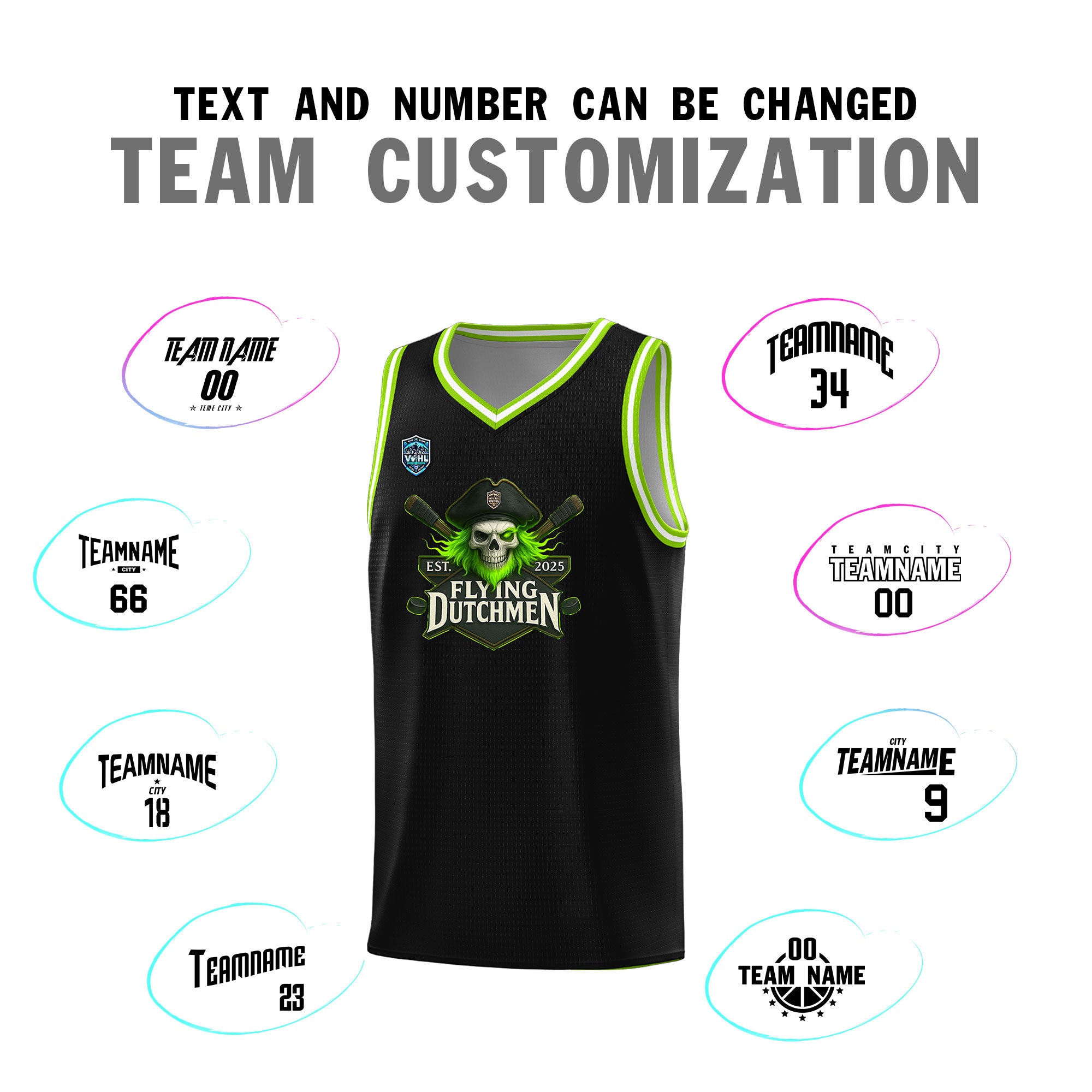 VVHL Black S7-flying-Dutchmen-1 Tops Basketball Jersey