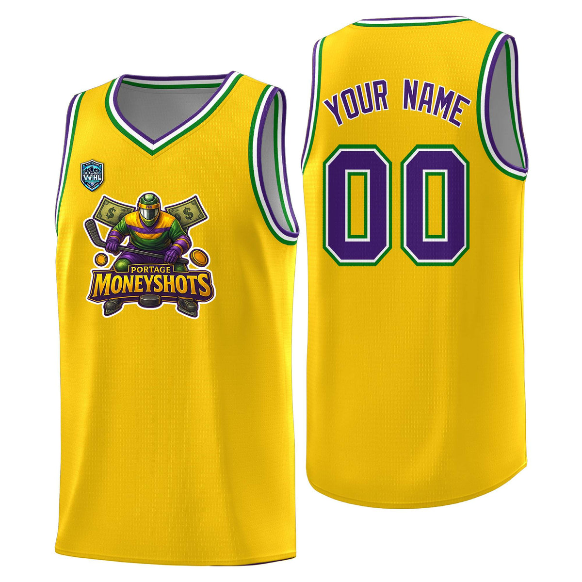 VVHL Gold S7-Portage-Moneyshots-1 Tops Basketball Jersey