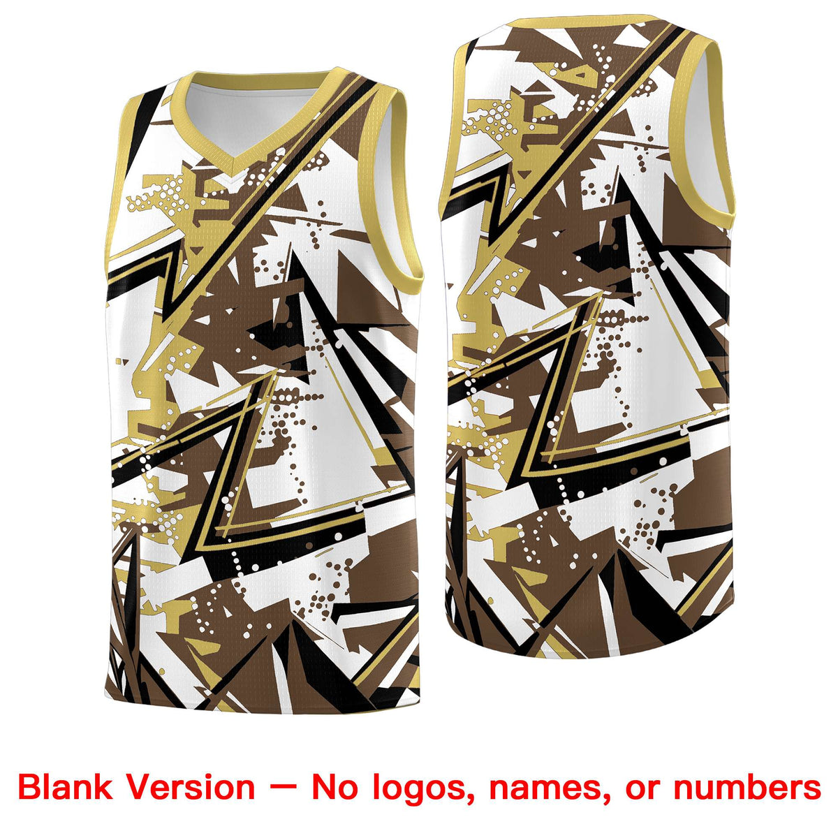 Custom Youth Basketball Jerseys Light Brown Old Gold Abstract Graffiti Personalized Team Name &amp; Number